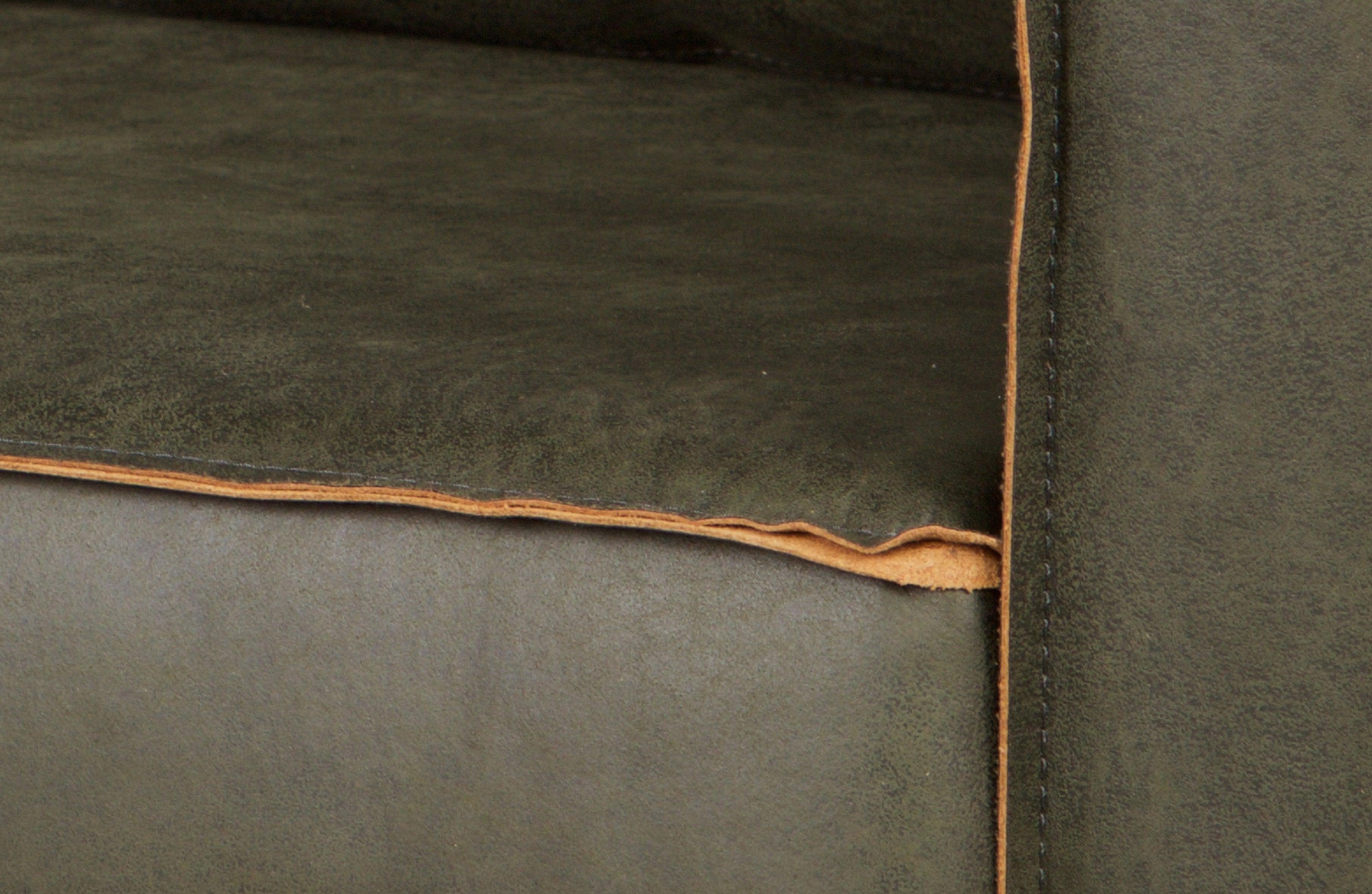 Sofa 3-osobowa skórzana RODEO wojskowa zieleń Be Pure Eye on Design