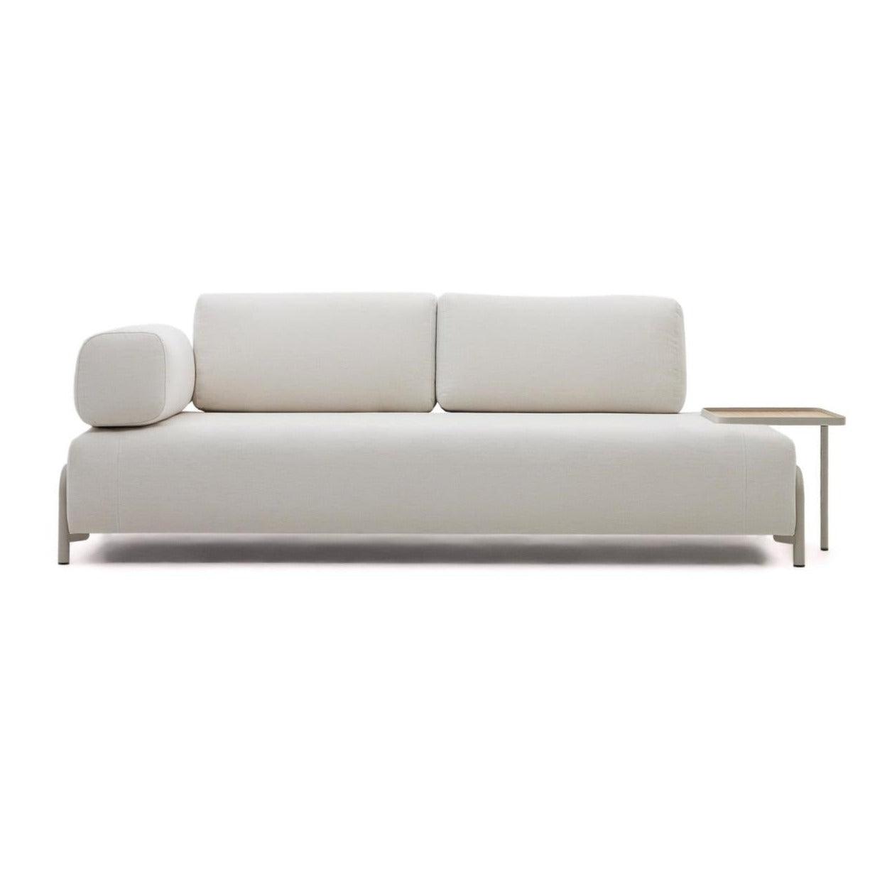Sofa 3-osobowa z dużą tacą COMPO beżowy szenil La Forma Eye on Design