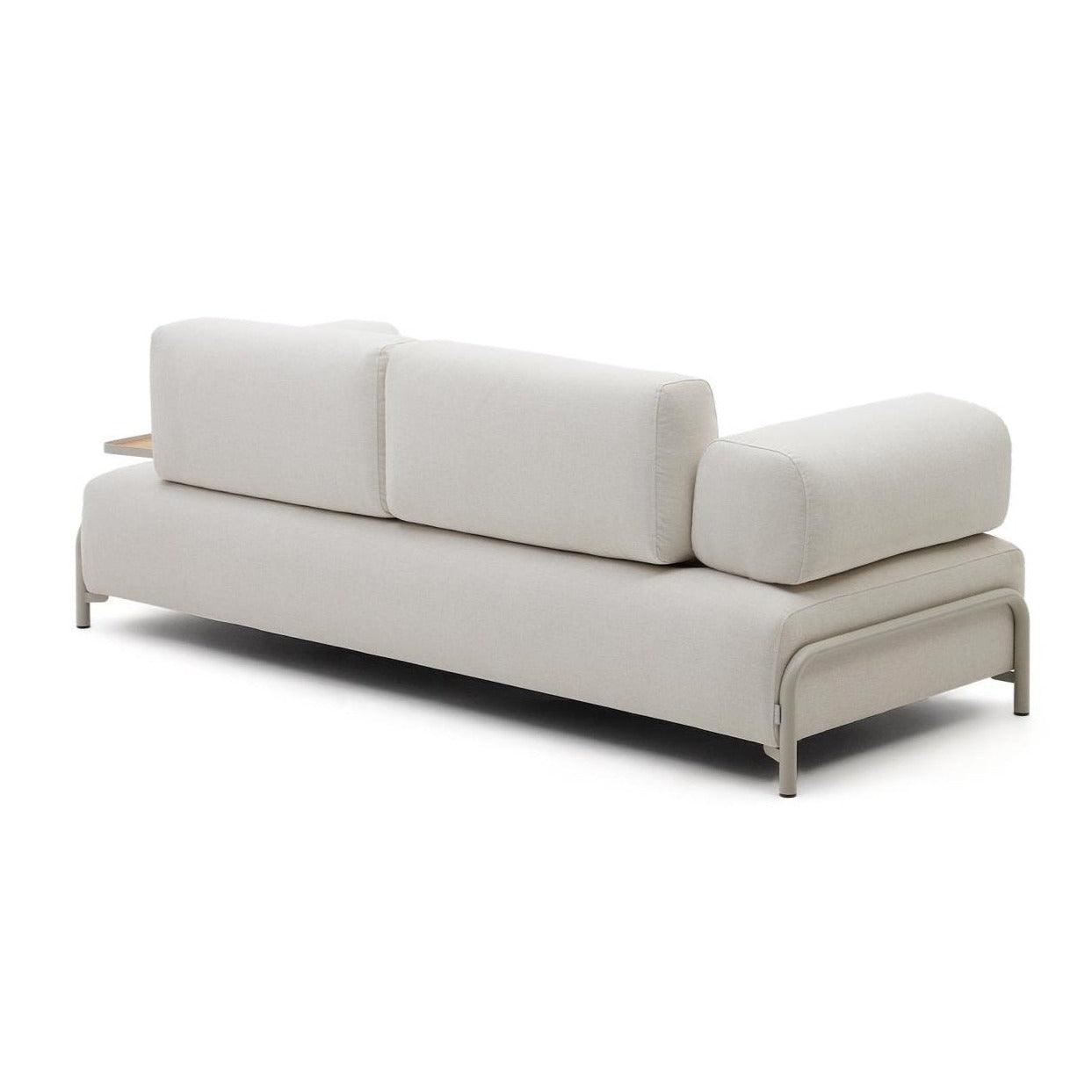 Sofa 3-osobowa z dużą tacą COMPO beżowy szenil La Forma Eye on Design