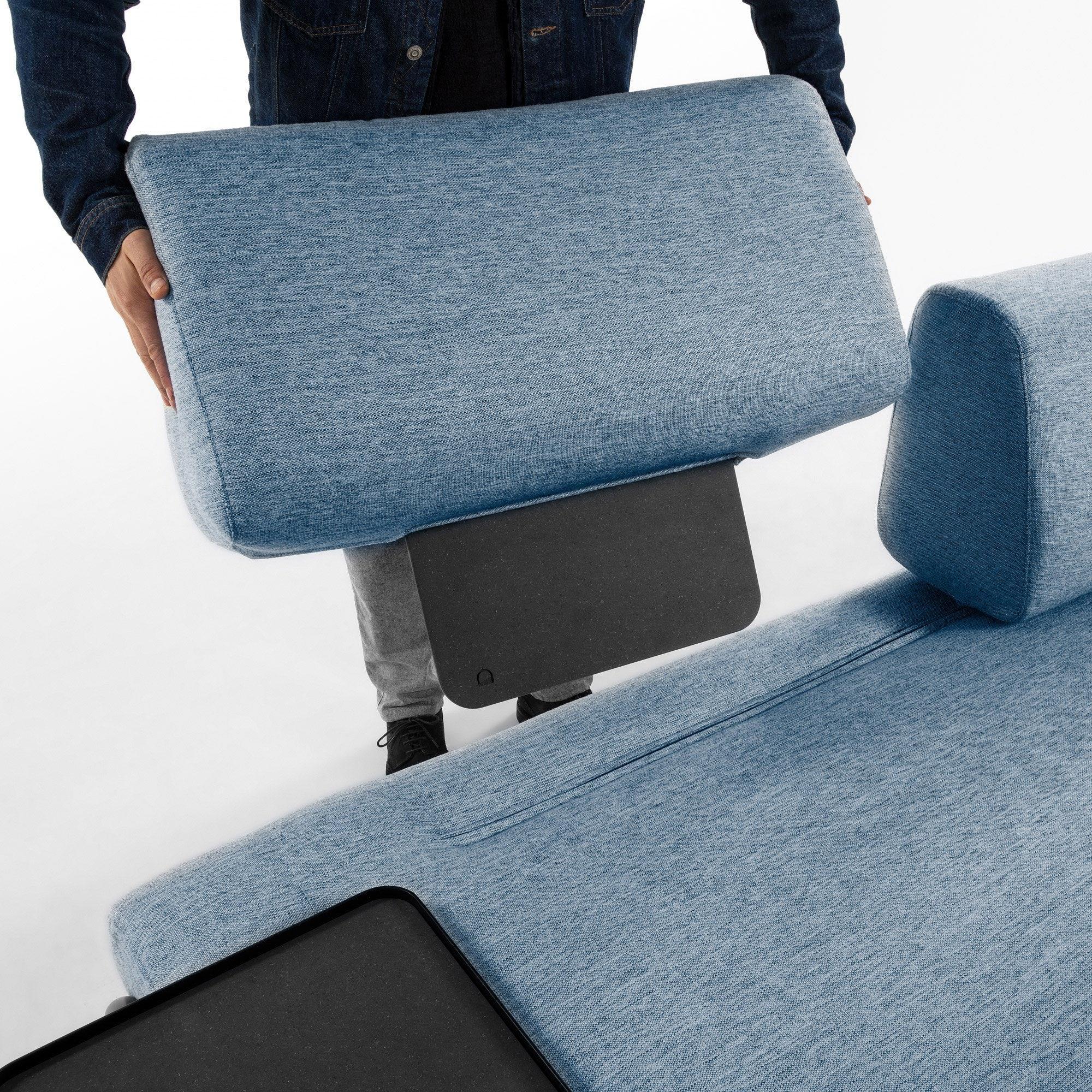 Sofa 3-osobowa z podłokietnikami COMPO niebieski La Forma Eye on Design