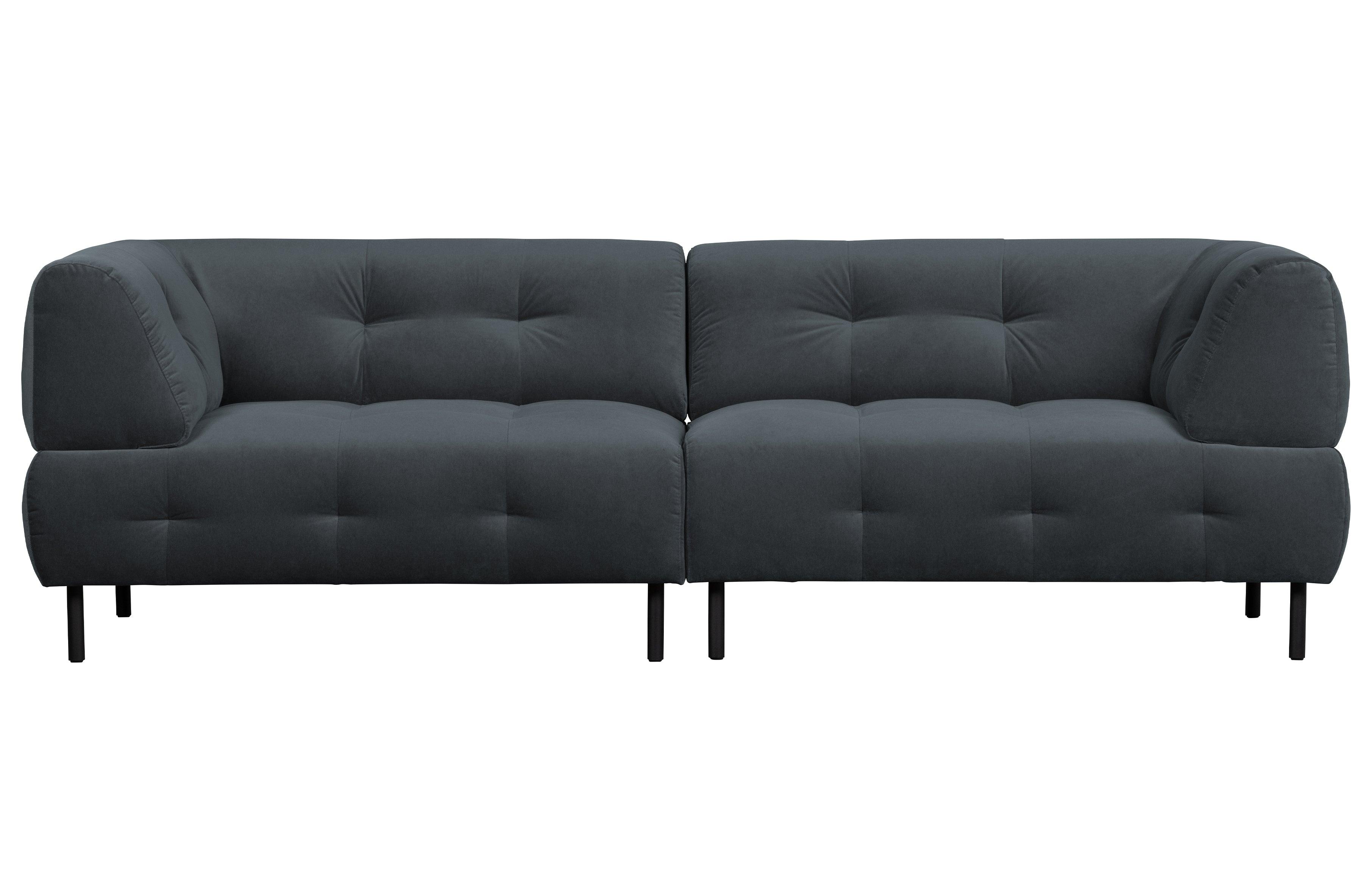 Sofa 4-osobowa aksamitna LLOYD antracytowy do salonu