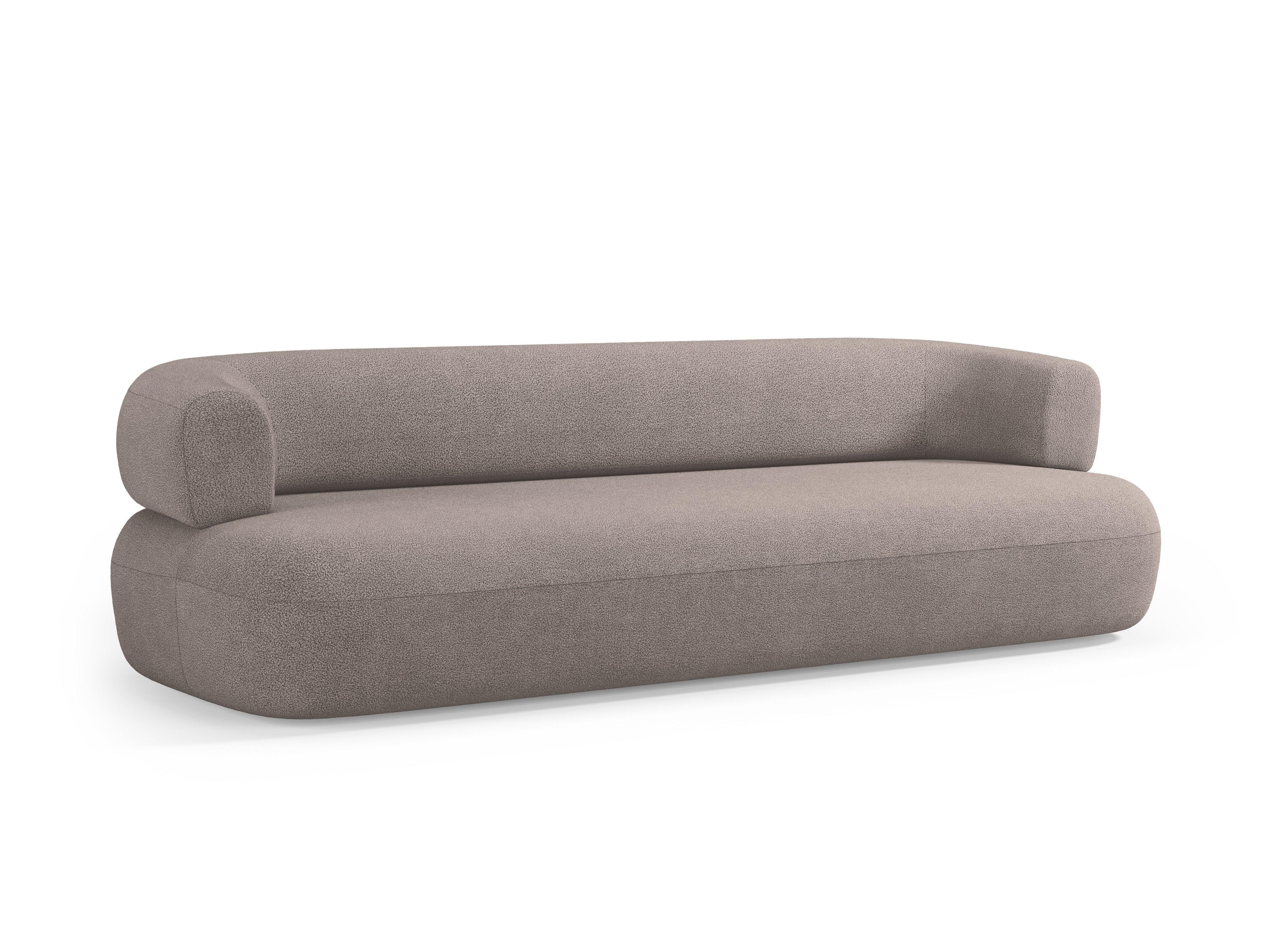 Sofa 4-osobowa ALDRIN jasnobrązowy boucle – tkanina bouclé