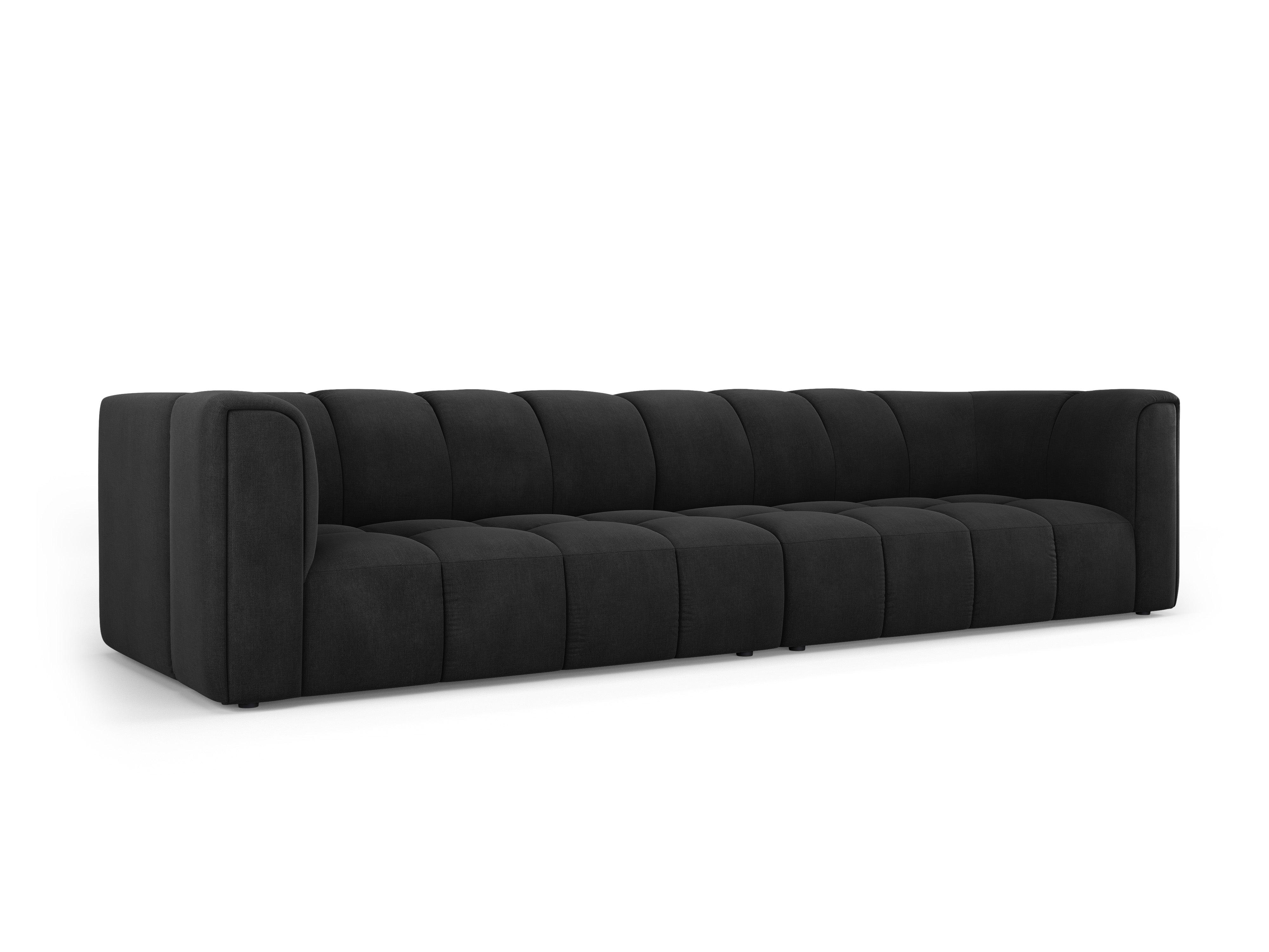 Sofa 4-osobowa FRANCESCA czarny szenil – Besolux