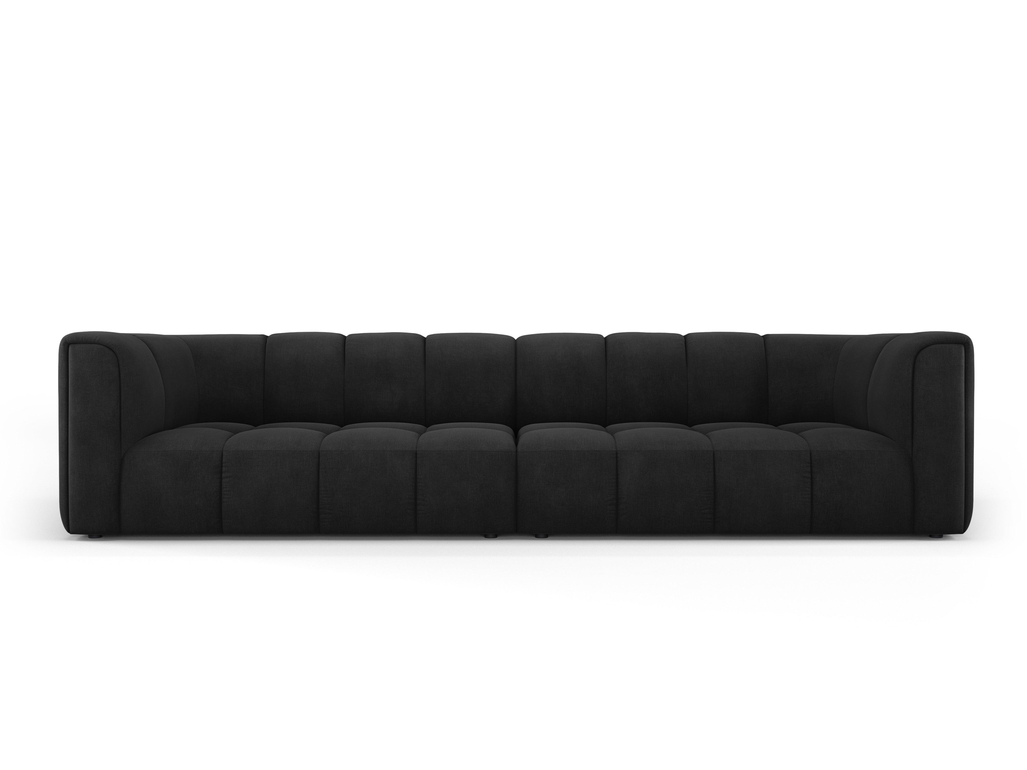 Sofa 4-osobowa FRANCESCA czarny szenil do salonu