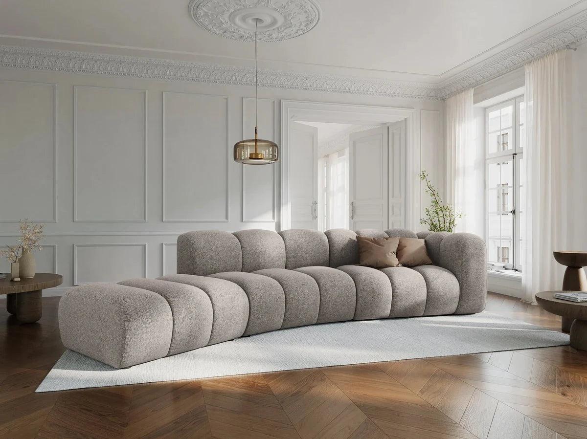 Sofa 5-osobowa lewostronna LUPINE beżowy szenil do salonu