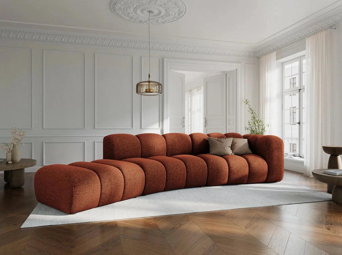 Sofa 5-osobowa lewostronna LUPINE ceglany szenil do salonu