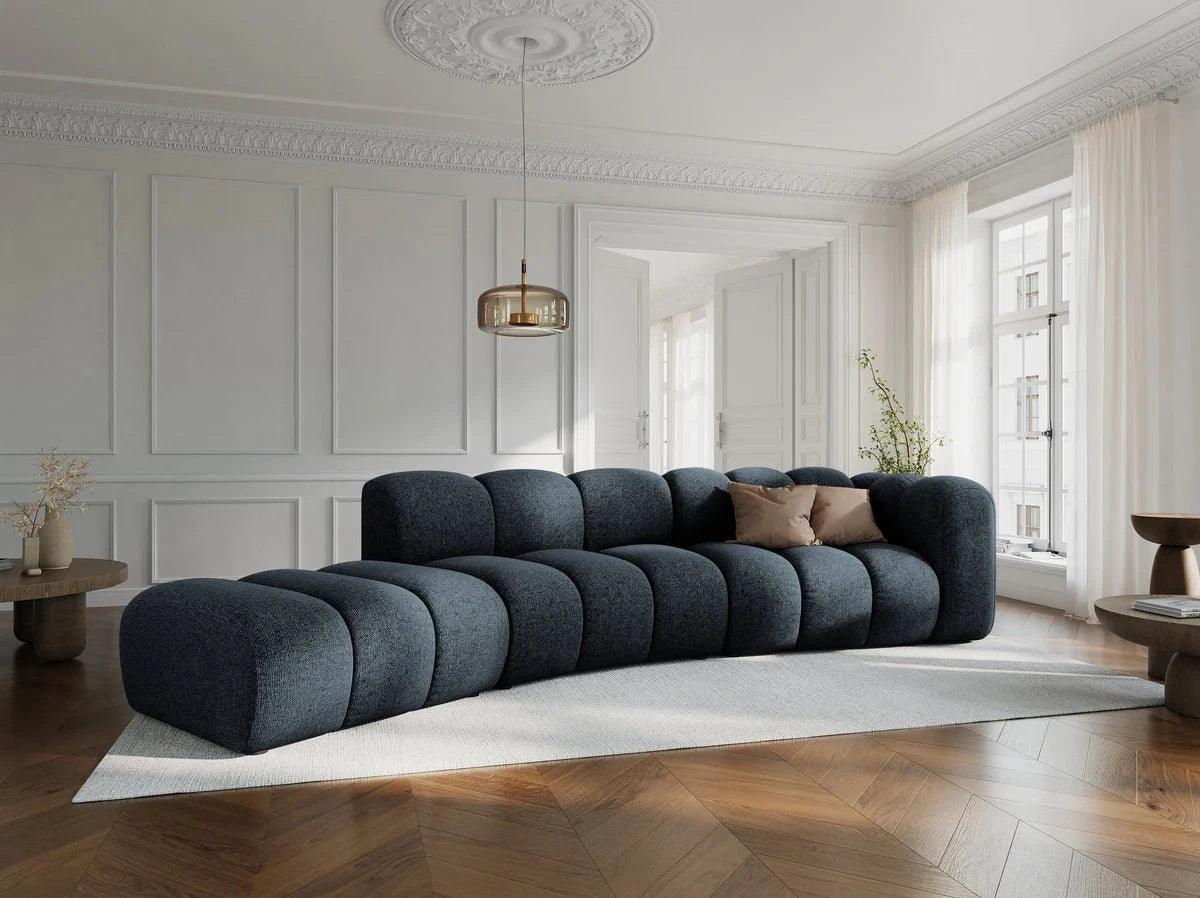 Sofa 5-osobowa lewostronna LUPINE granatowy szenil do salonu