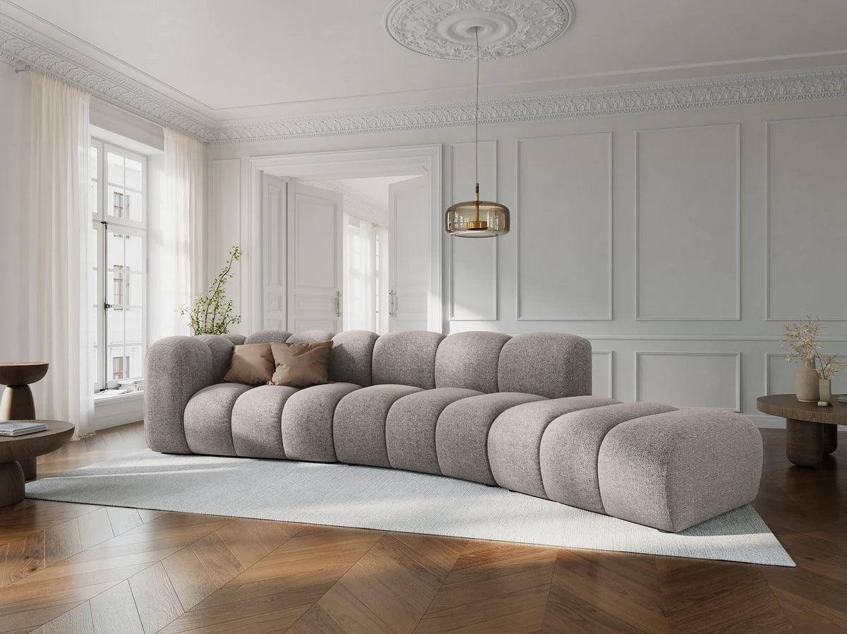 Sofa 5-osobowa prawostronna LUPINE beżowy szenil do salonu