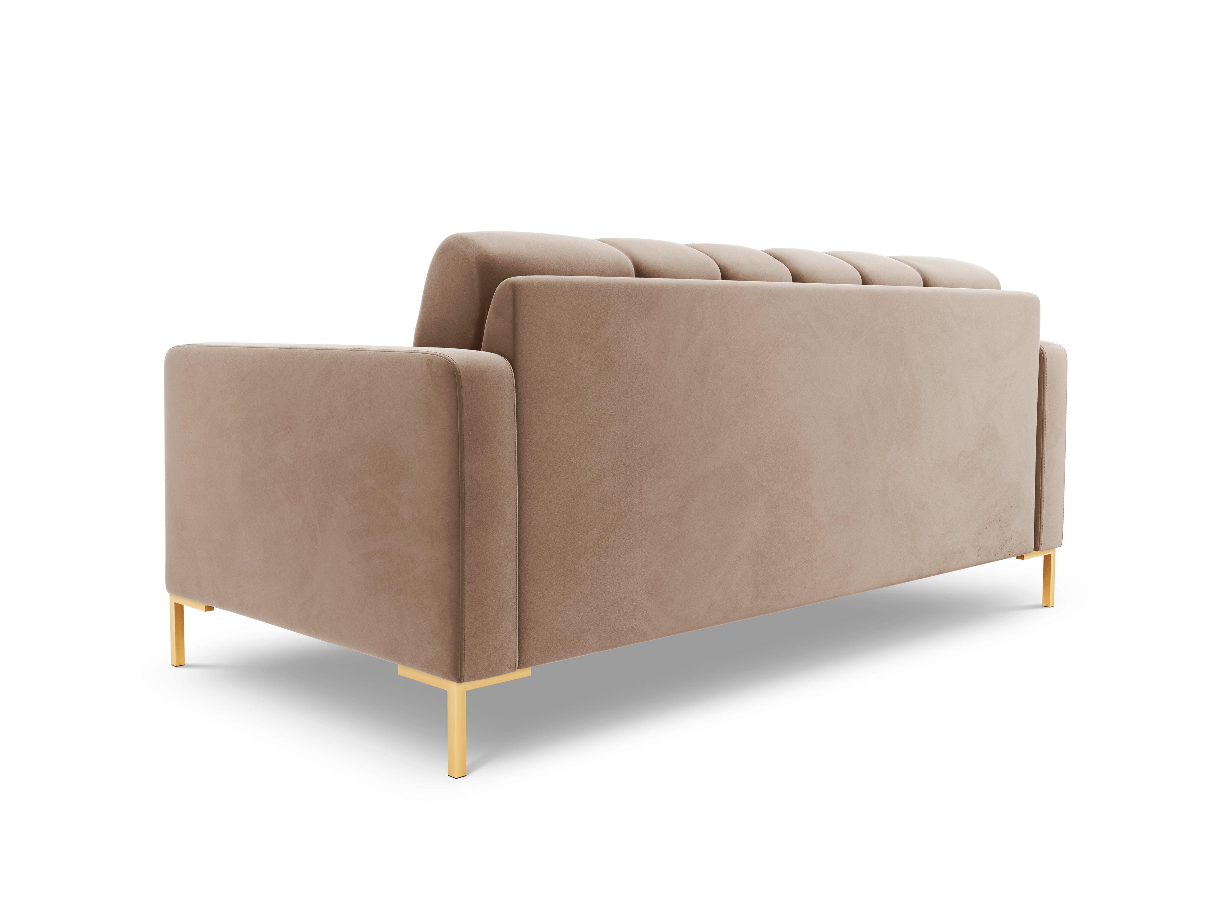 Sofa aksamitna 2-osobowa BALI beżowy ze złotą podstawą Cosmopolitan Design Eye on Design
