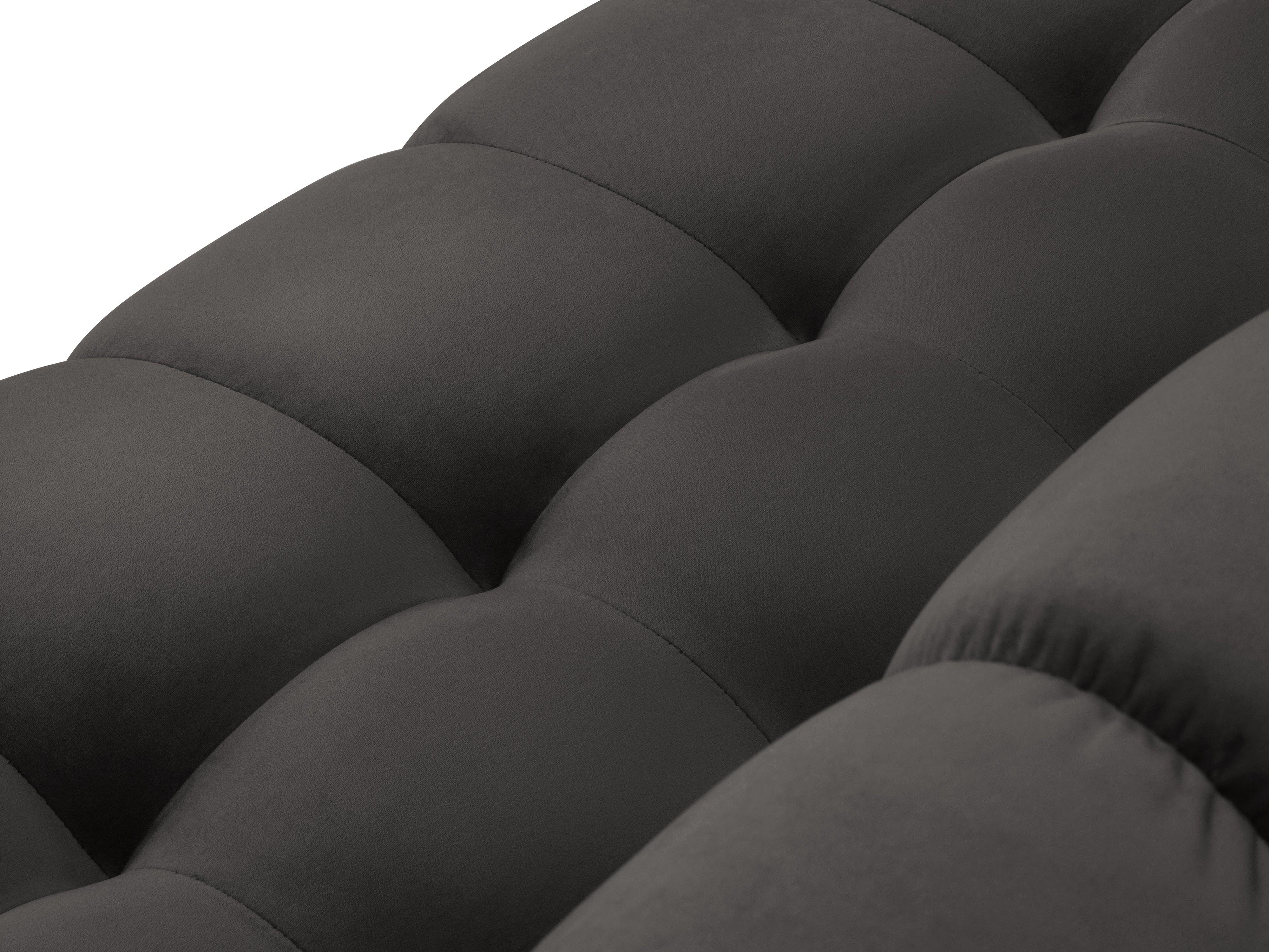 Sofa aksamitna 2-osobowa BALI ciemnoszary z czarną podstawą Cosmopolitan Design Eye on Design