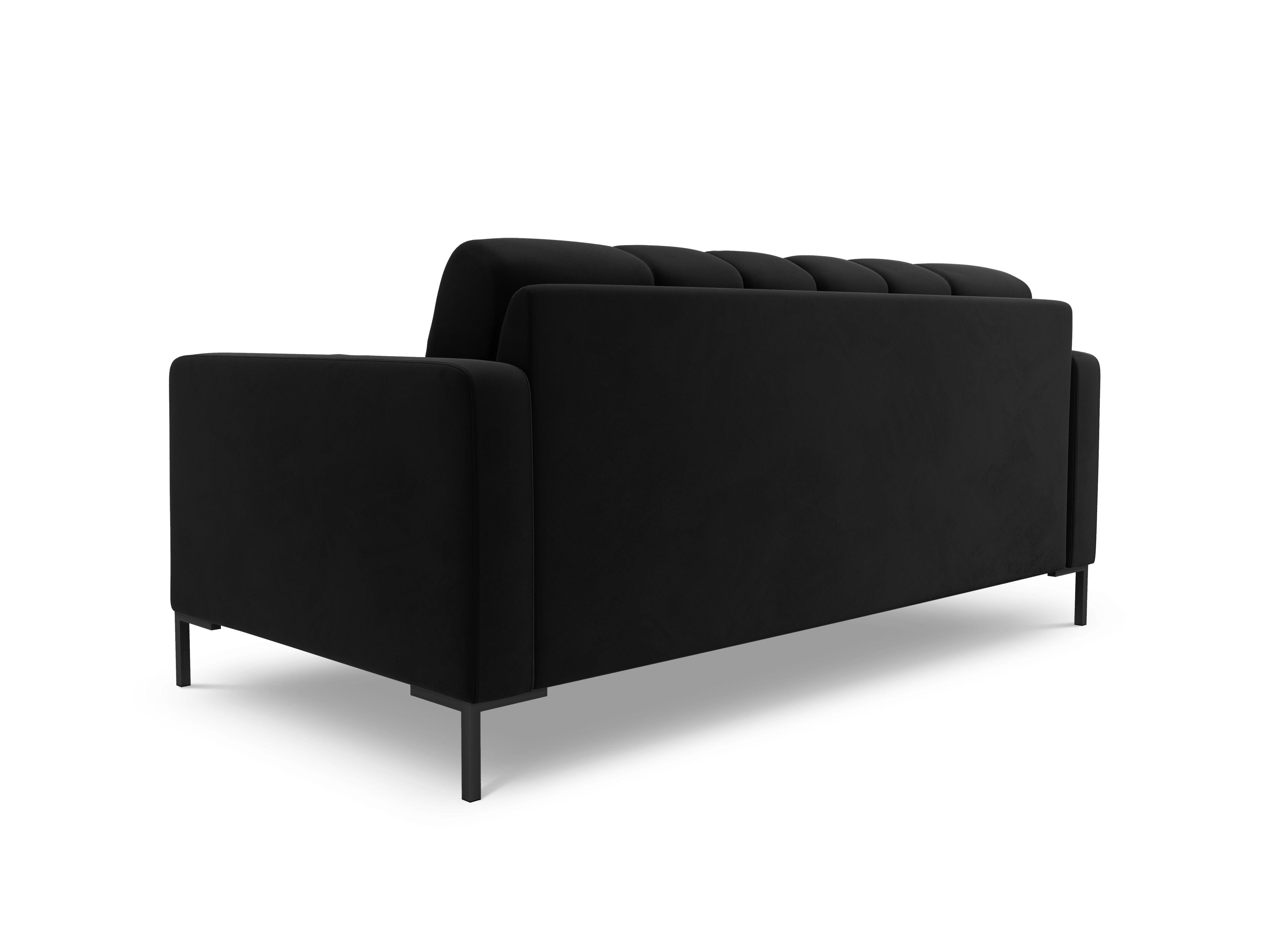 Sofa aksamitna 2-osobowa BALI czarny z czarną podstawą Cosmopolitan Design Eye on Design
