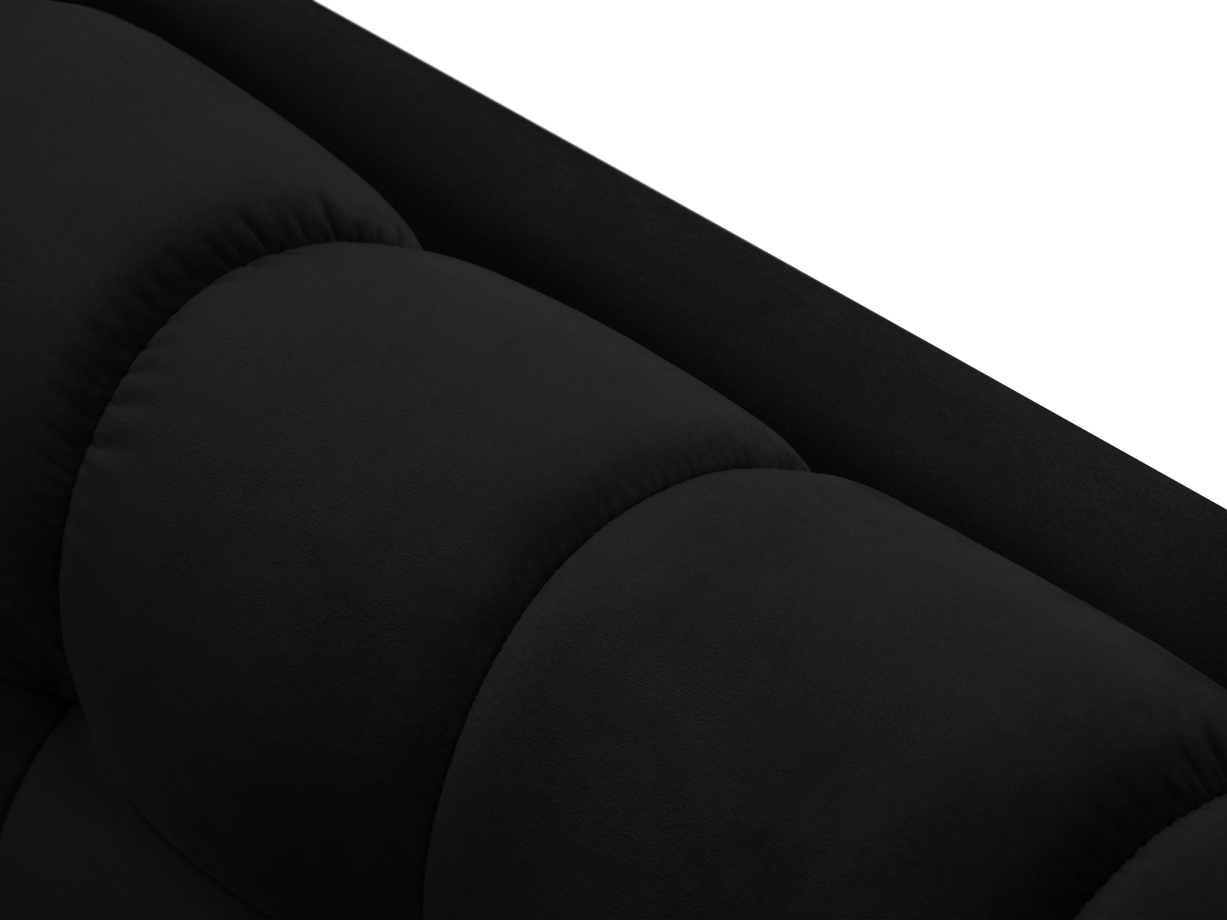 Sofa aksamitna 2-osobowa BALI czarny z czarną podstawą Cosmopolitan Design Eye on Design