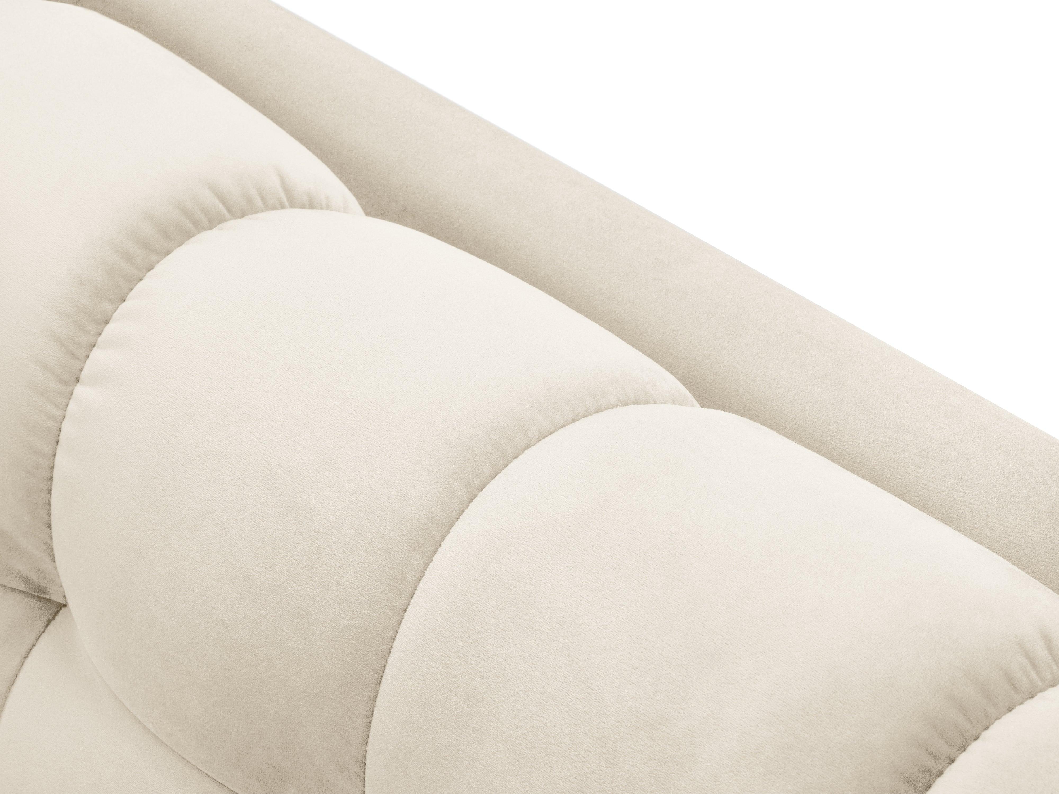 Sofa aksamitna 2-osobowa BALI jasnobeżowy z czarną podstawą Cosmopolitan Design Eye on Design