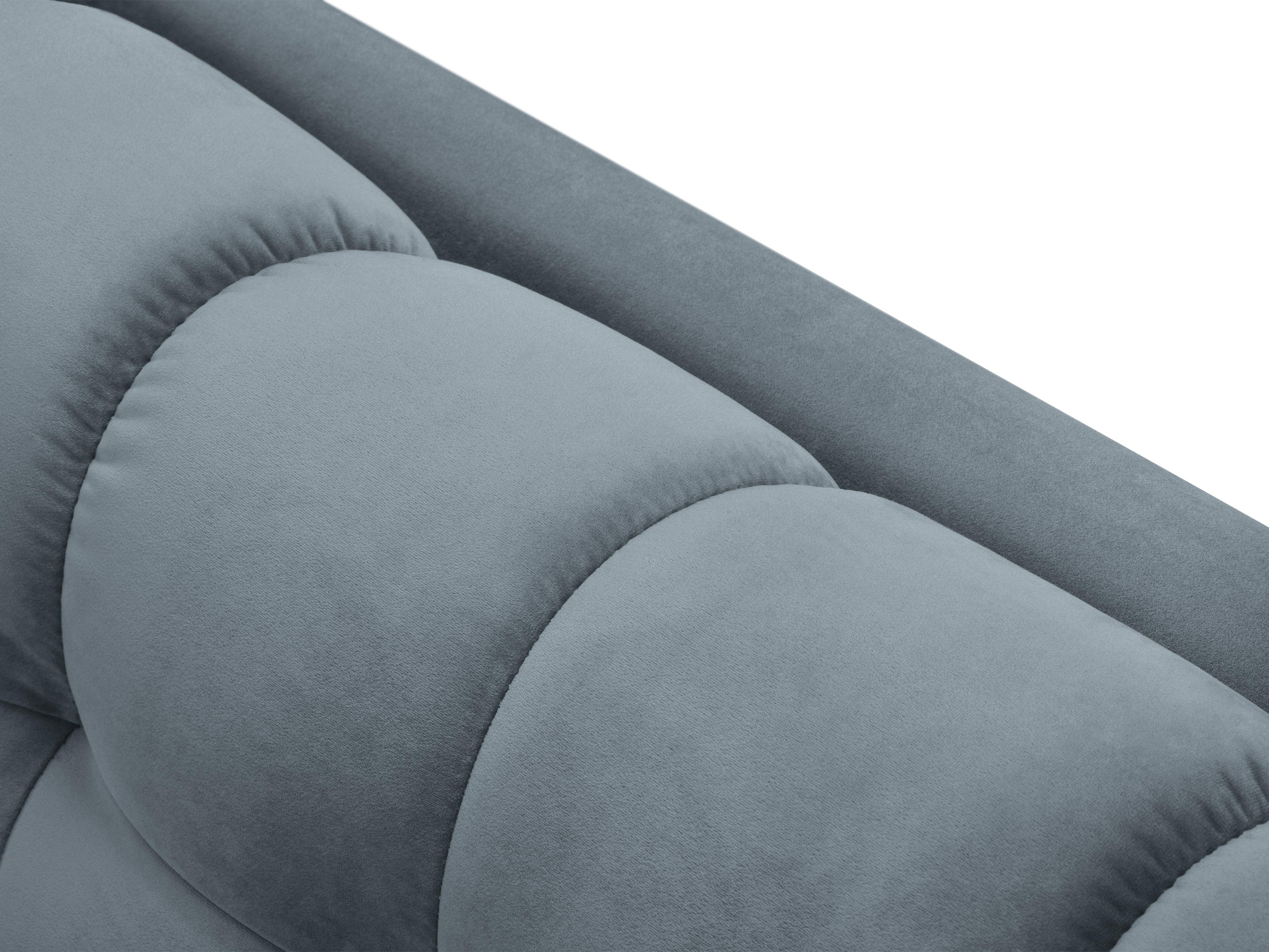 Sofa aksamitna 2-osobowa BALI jasnoniebieski ze złotą podstawą Cosmopolitan Design Eye on Design