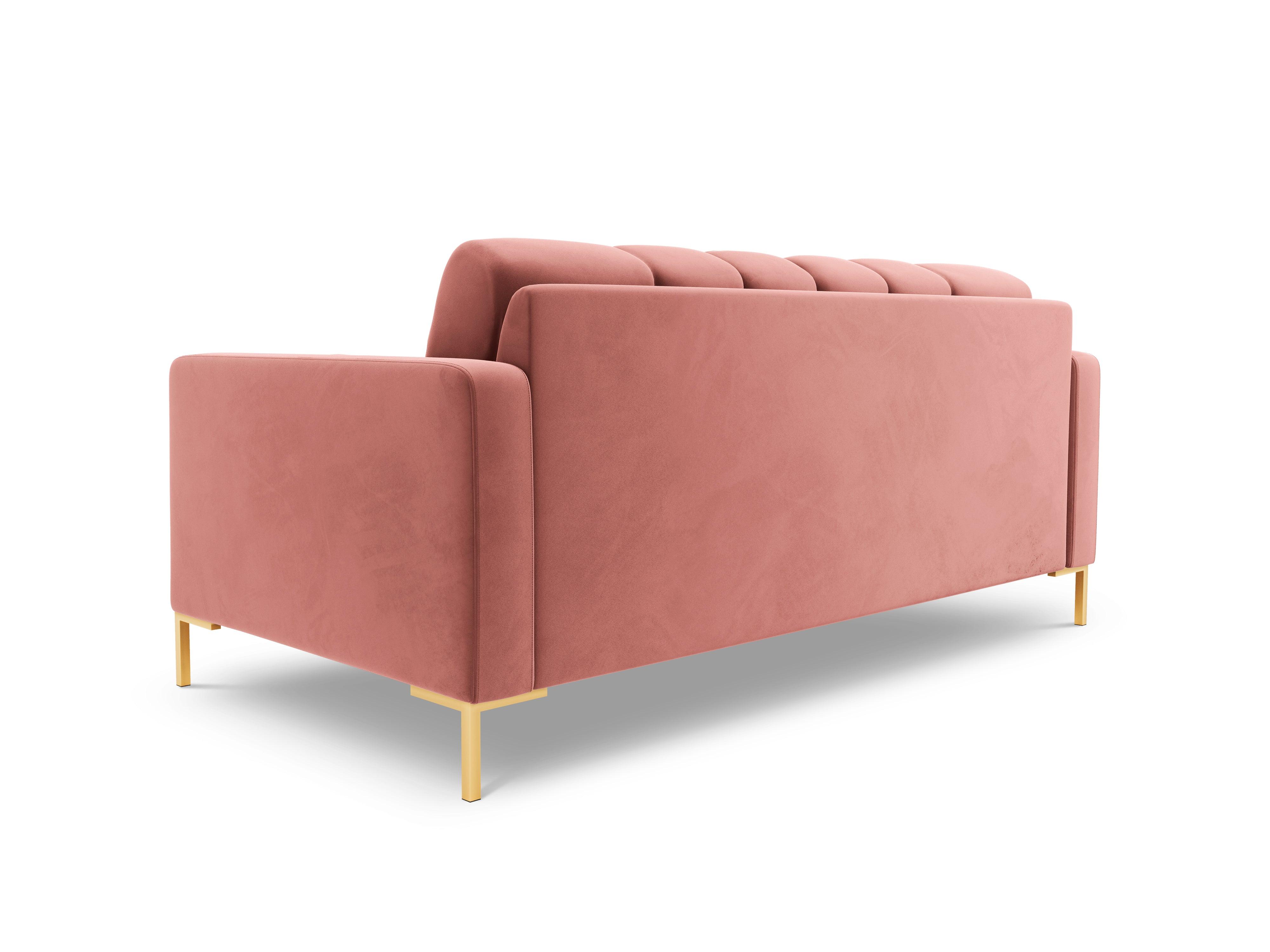 Sofa aksamitna 2-osobowa BALI różowy ze złotą podstawą Cosmopolitan Design Eye on Design