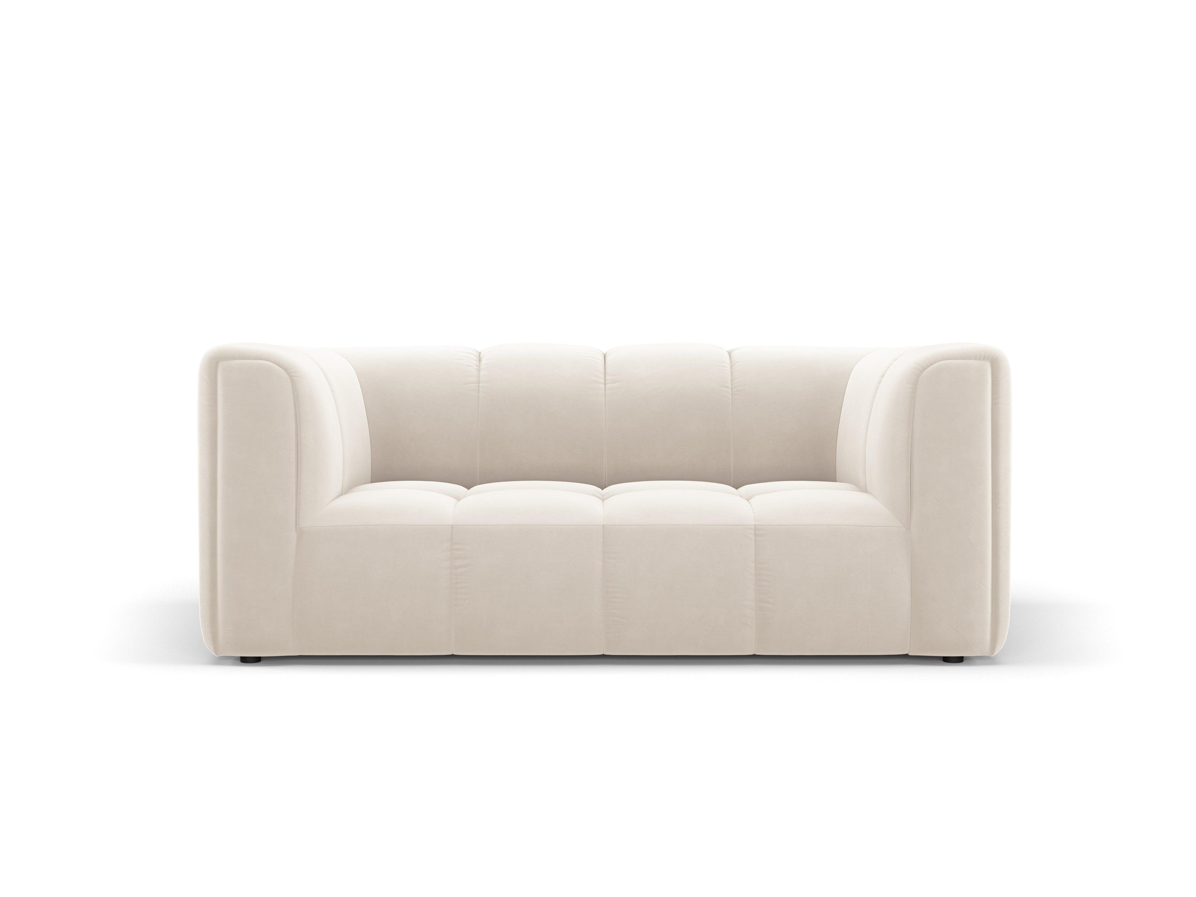 Sofa aksamitna 2-osobowa FRANCESCA jasnobeżowy Milo Casa Eye on Design