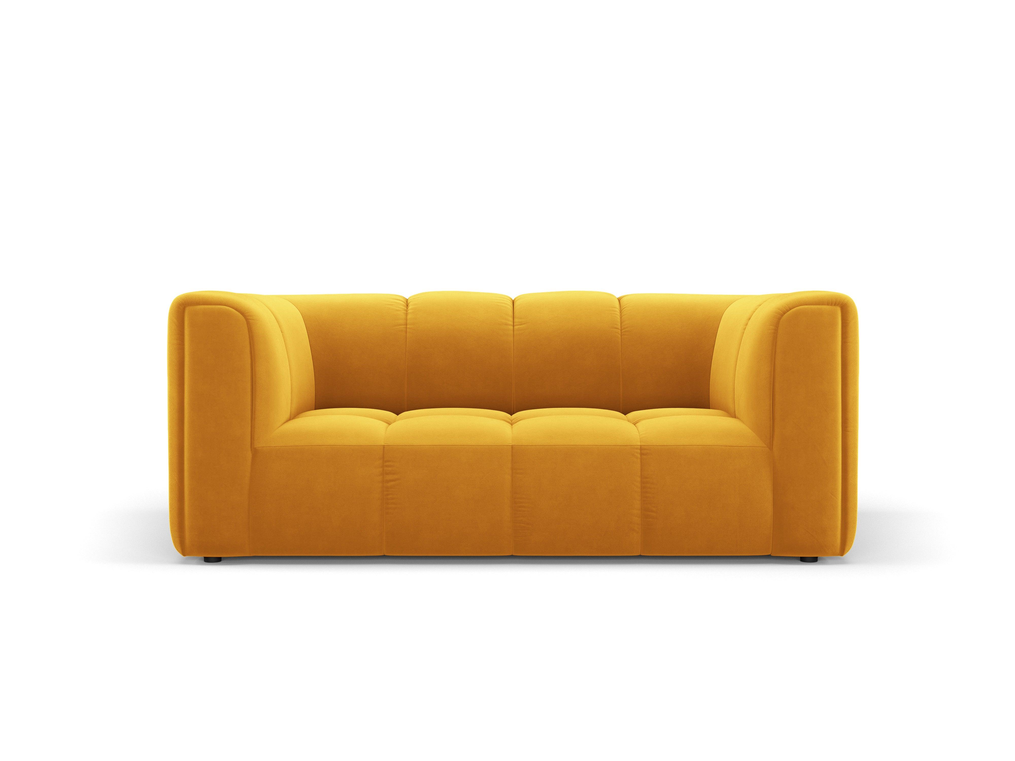 Sofa aksamitna 2-osobowa FRANCESCA żółty Milo Casa Eye on Design