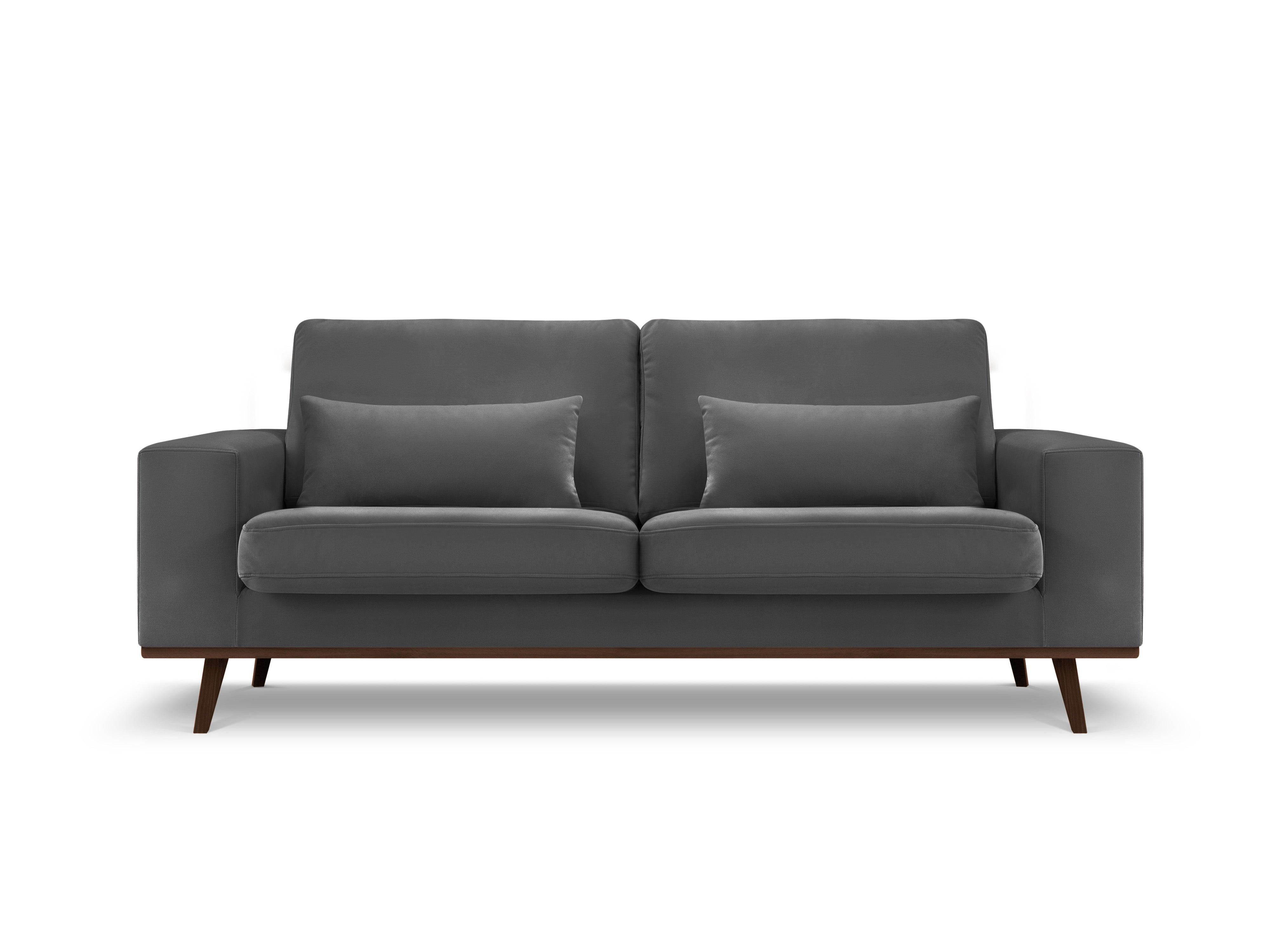 Sofa aksamitna 2-osobowa HEBE ciemnoszary Mazzini Sofas Eye on Design