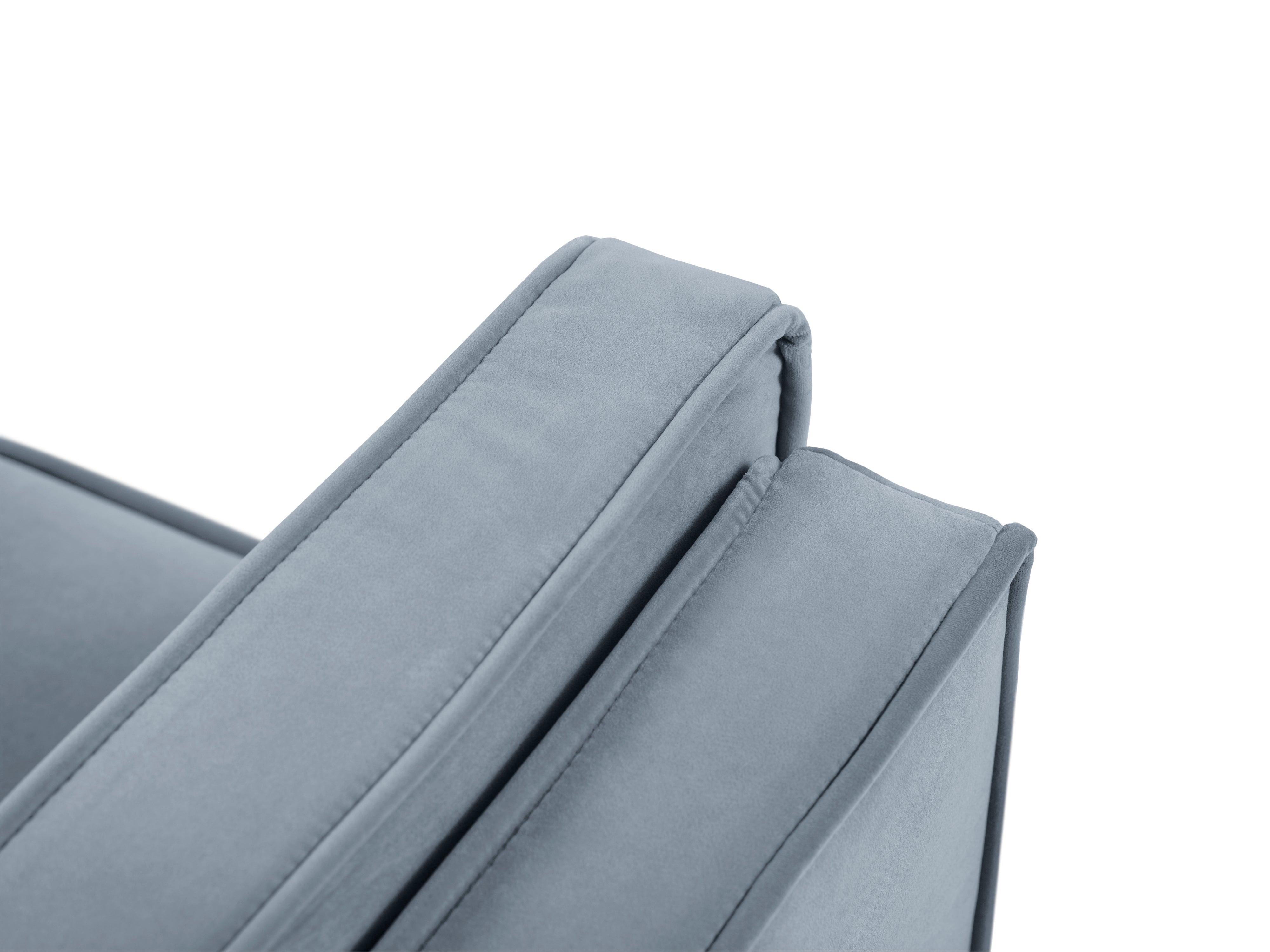 Sofa aksamitna 2-osobowa LUIS jasnoniebieski ze złotą podstawą Milo Casa Eye on Design