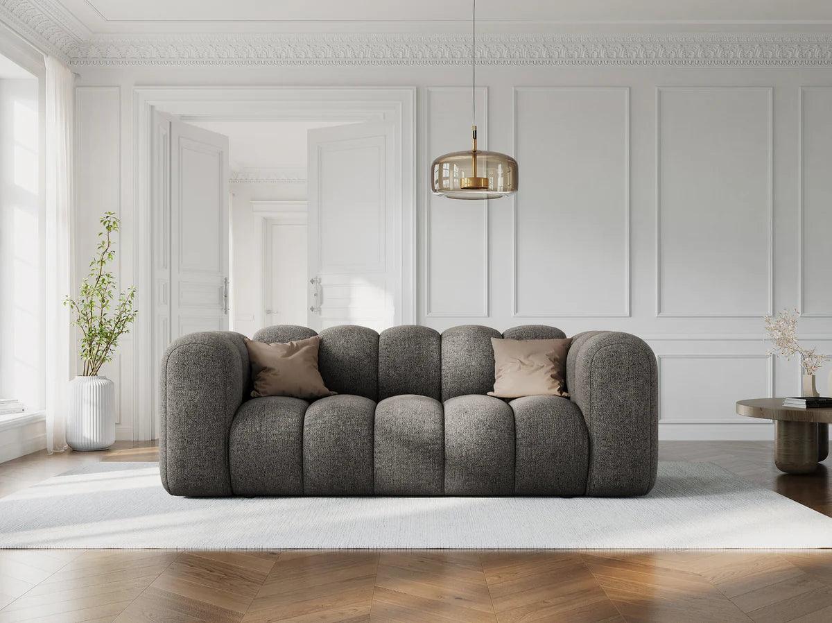 Sofa aksamitna 2-osobowa LUPINE beżowy do salonu
