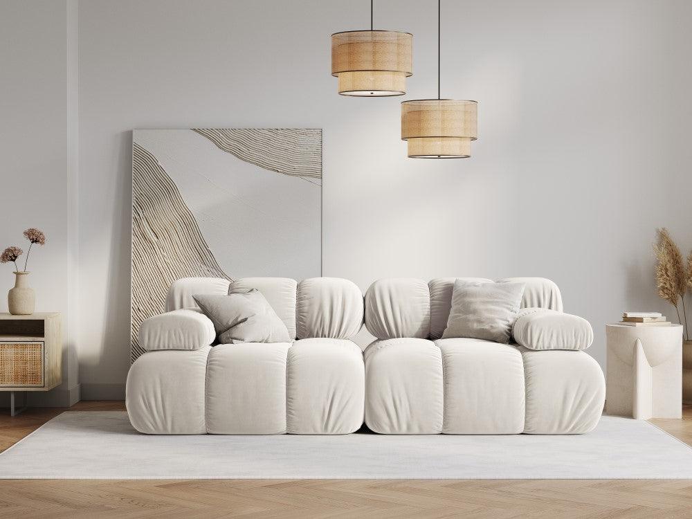 Sofa aksamitna 2-osobowa TROPEA jasnobeżowy Milo Casa Eye on Design