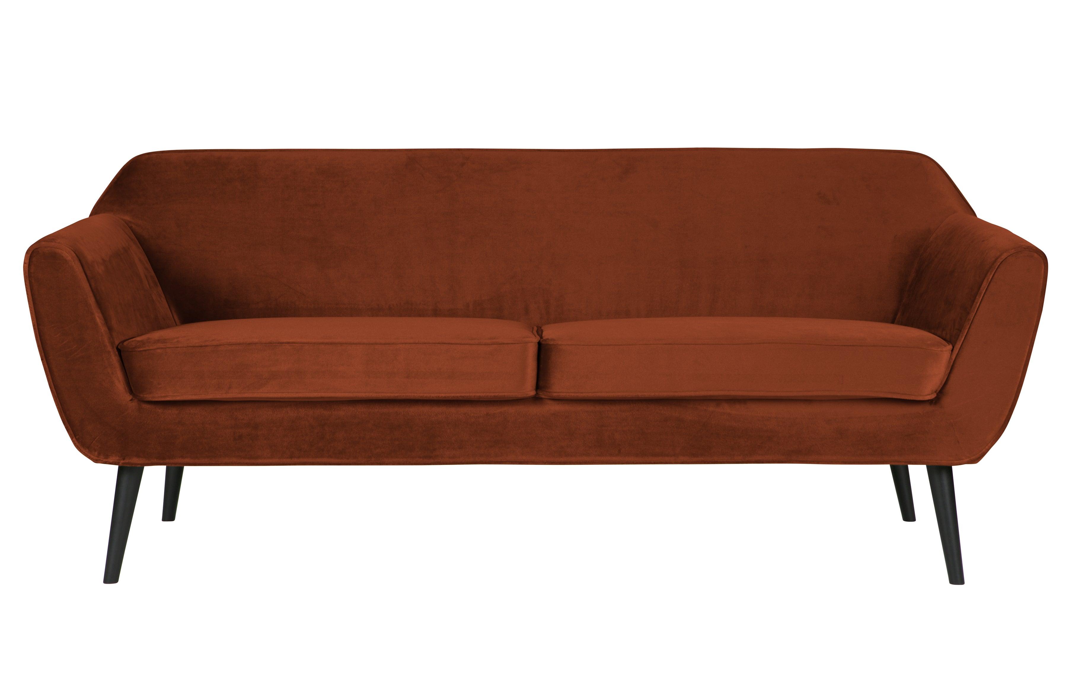 Sofa aksamitna 2,5-osobowa ROCCO terracotta Woood Eye on Design