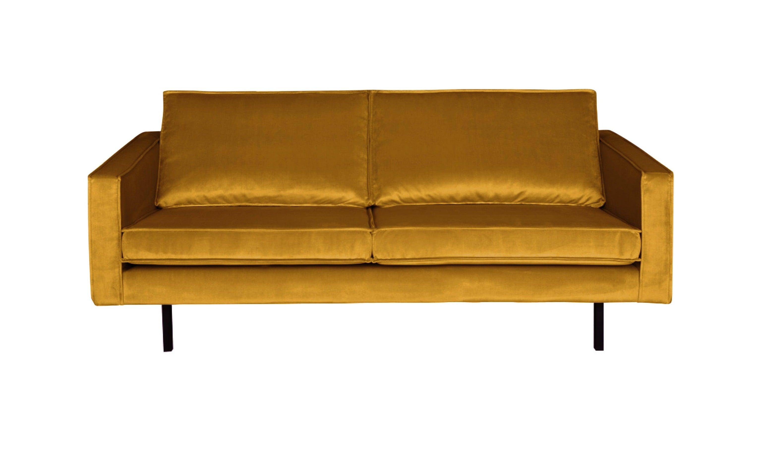 Sofa aksamitna 2,5-osobowa RODEO musztardowy – Woood