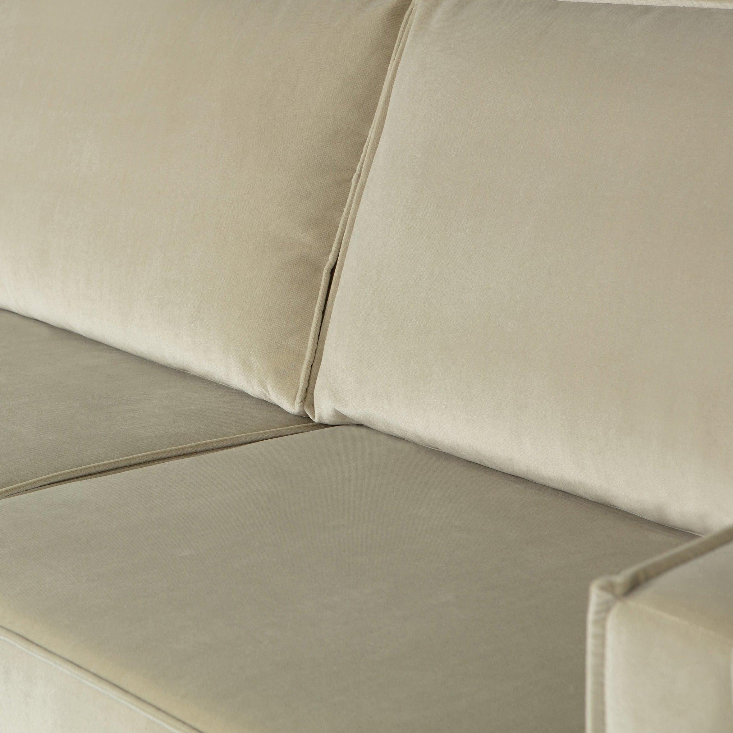 Sofa aksamitna 2,5-osobowa RODEO pistacjowy do salonu – Woood