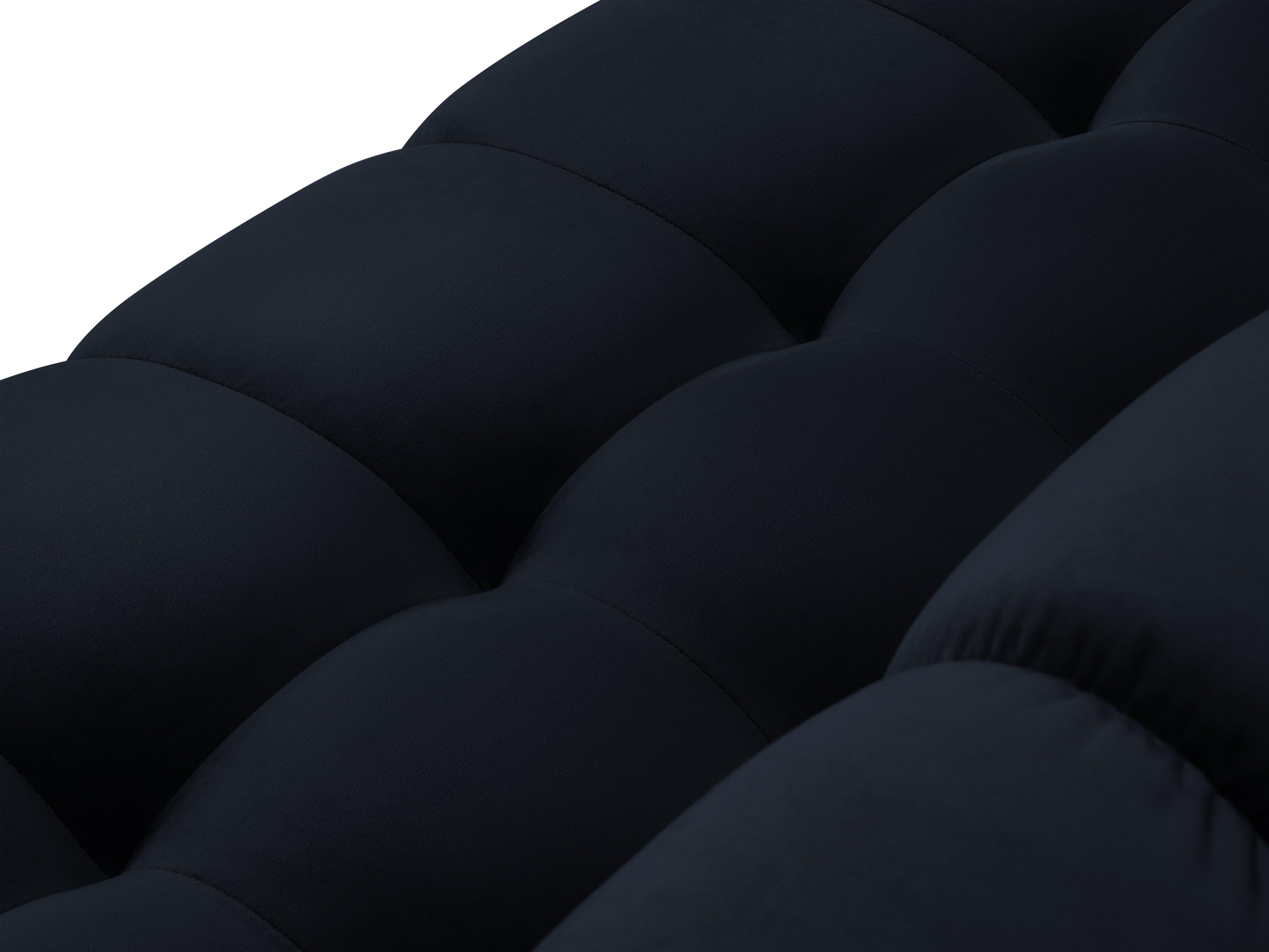 Sofa aksamitna 3-osobowa BALI ciemnoniebieski z czarną podstawą Cosmopolitan Design Eye on Design