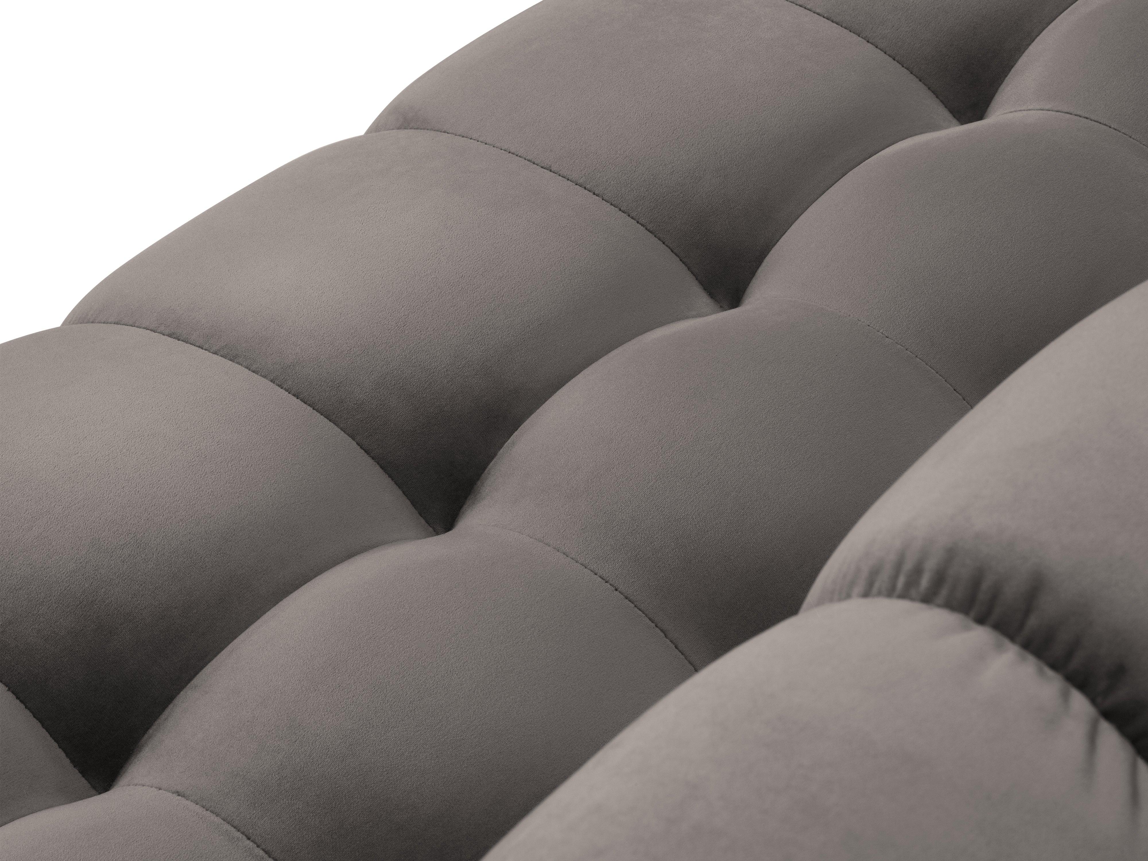 Sofa aksamitna 3-osobowa BALI jasnoszary ze złotą podstawą Cosmopolitan Design Eye on Design