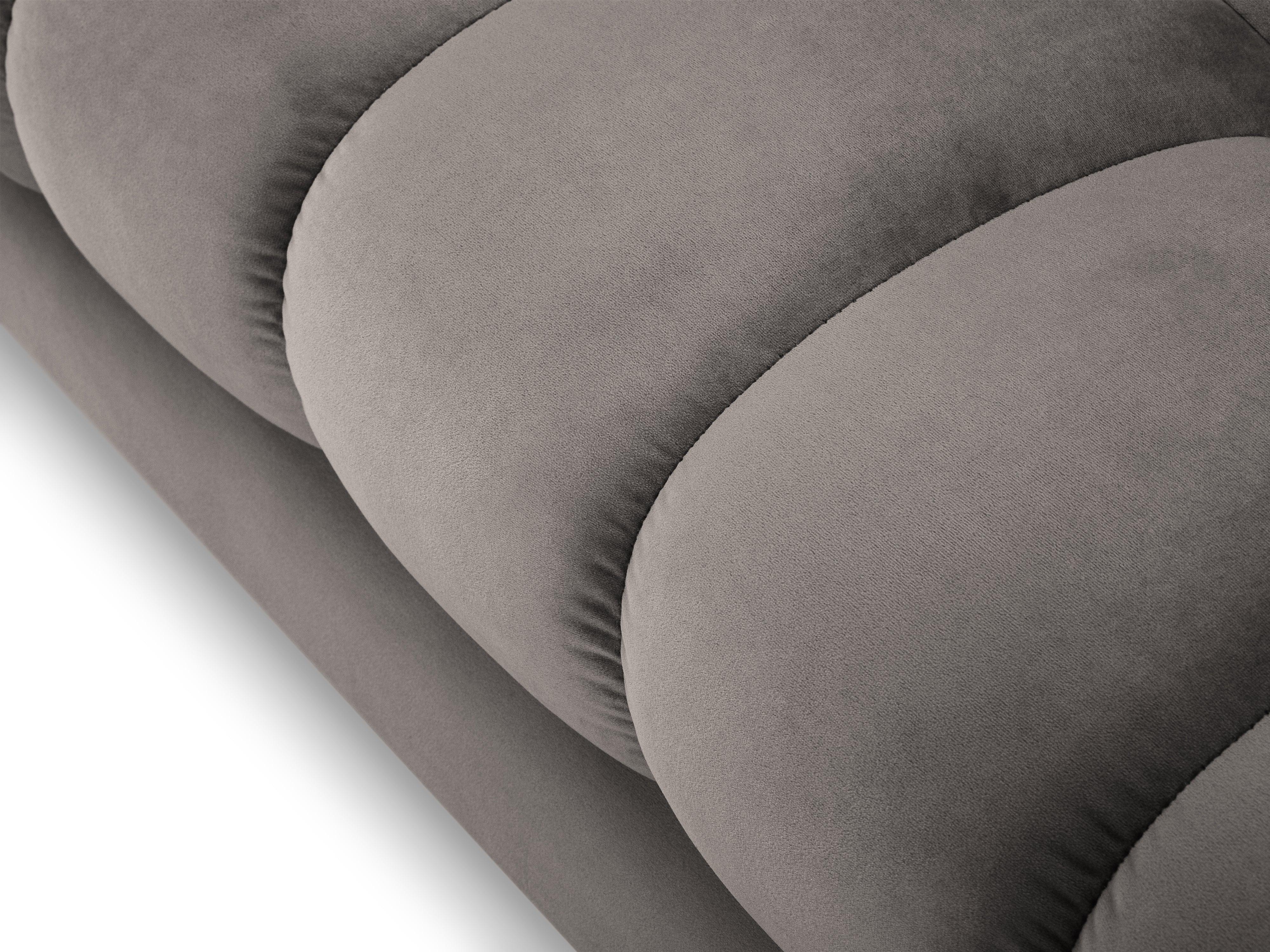 Sofa aksamitna 3-osobowa BALI jasnoszary ze złotą podstawą Cosmopolitan Design Eye on Design