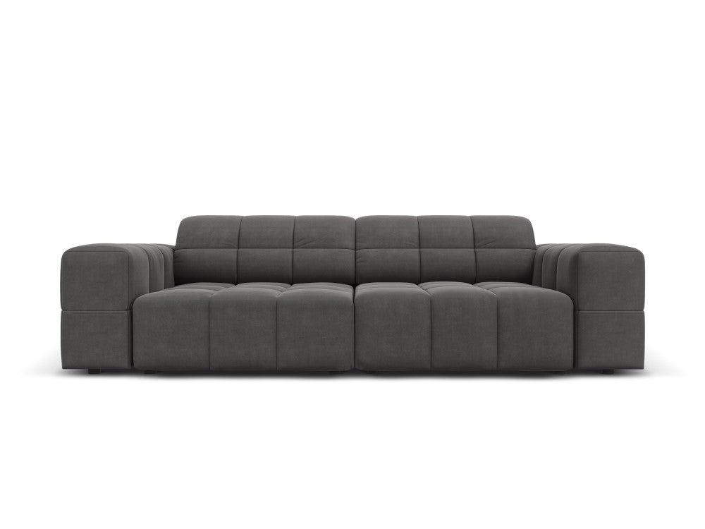 Sofa aksamitna 3-osobowa CHICAGO ciemnoszary Cosmopolitan Design Eye on Design