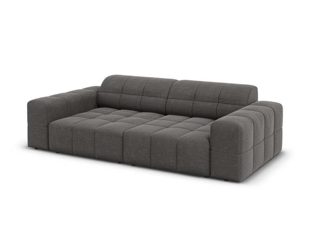 Sofa aksamitna 3-osobowa CHICAGO ciemnoszary Cosmopolitan Design Eye on Design