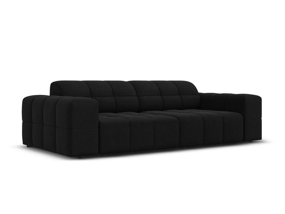 Sofa aksamitna 3-osobowa CHICAGO czarny Cosmopolitan Design Eye on Design