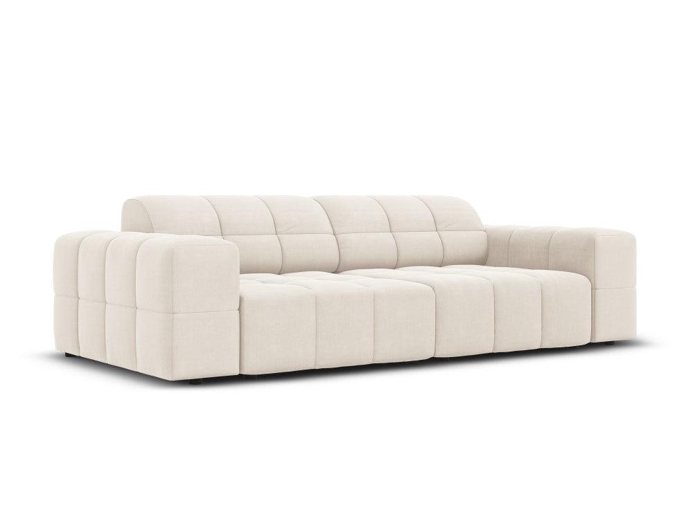 Sofa aksamitna 3-osobowa CHICAGO jasnobeżowy Cosmopolitan Design Eye on Design