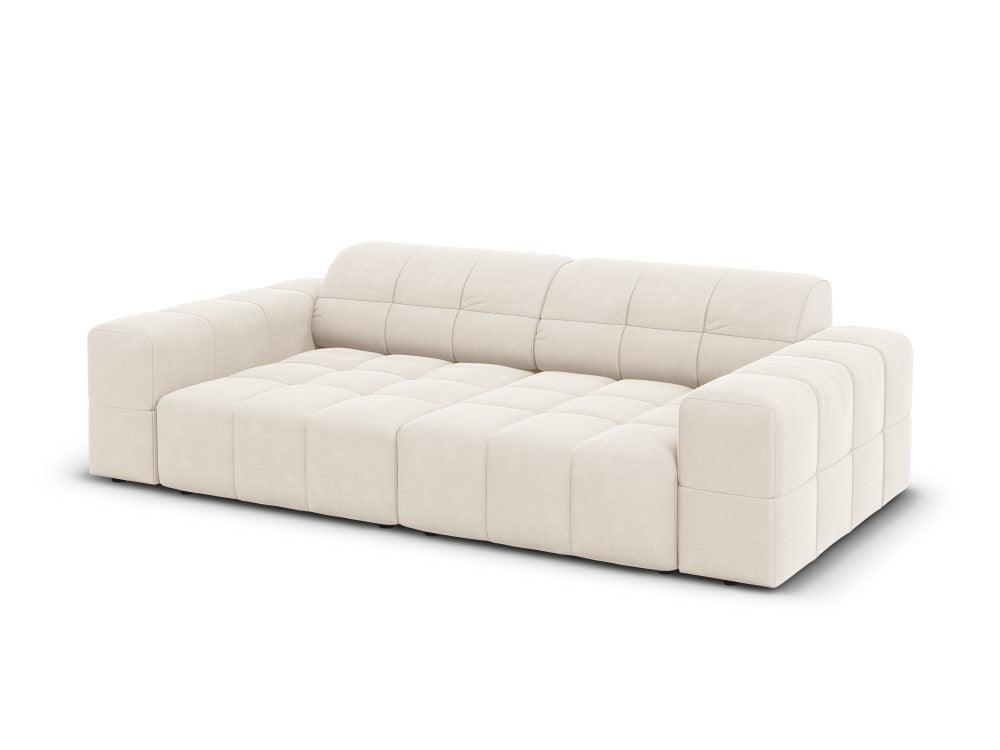 Sofa aksamitna 3-osobowa CHICAGO jasnobeżowy Cosmopolitan Design Eye on Design