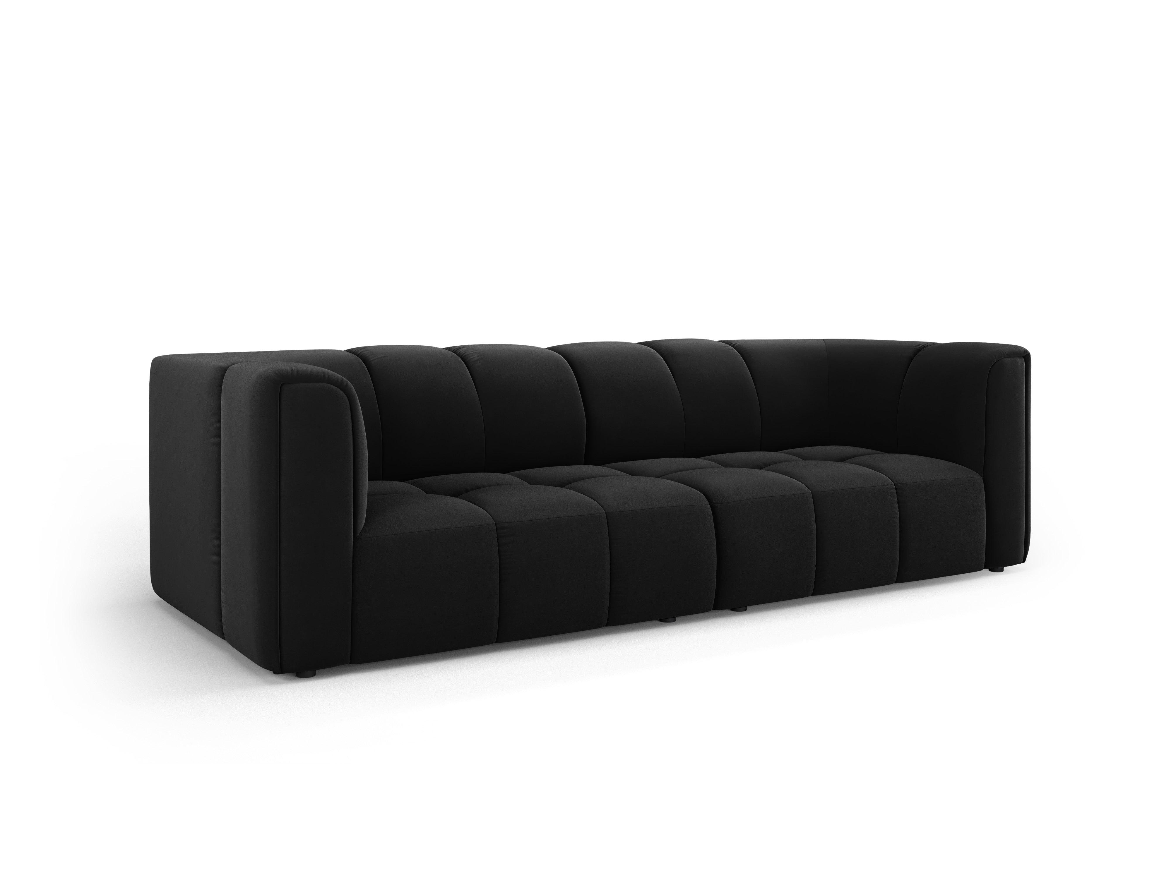 Sofa aksamitna 3-osobowa FRANCESCA czarny Milo Casa Eye on Design