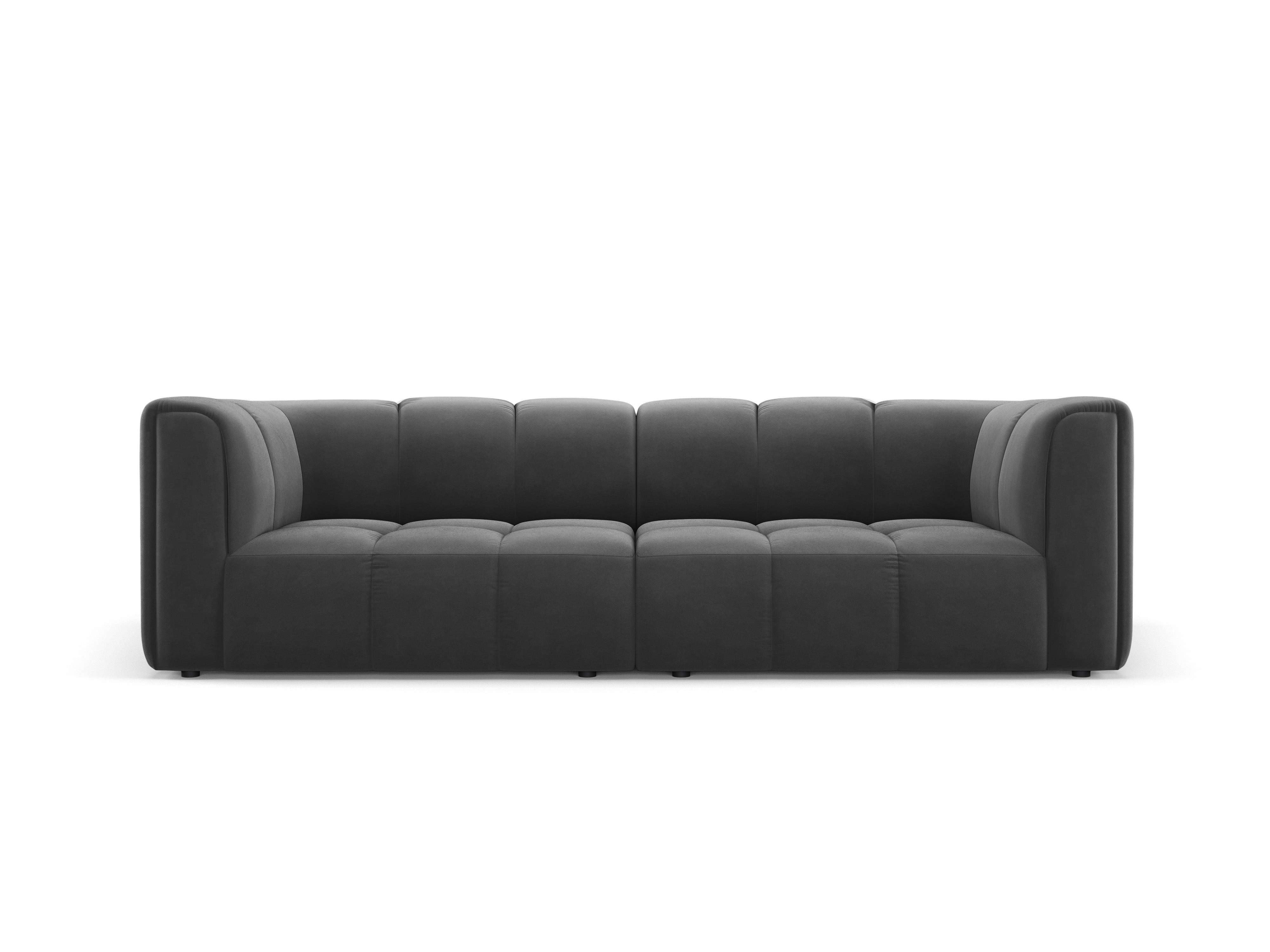 Sofa aksamitna 3-osobowa FRANCESCA szary Milo Casa Eye on Design