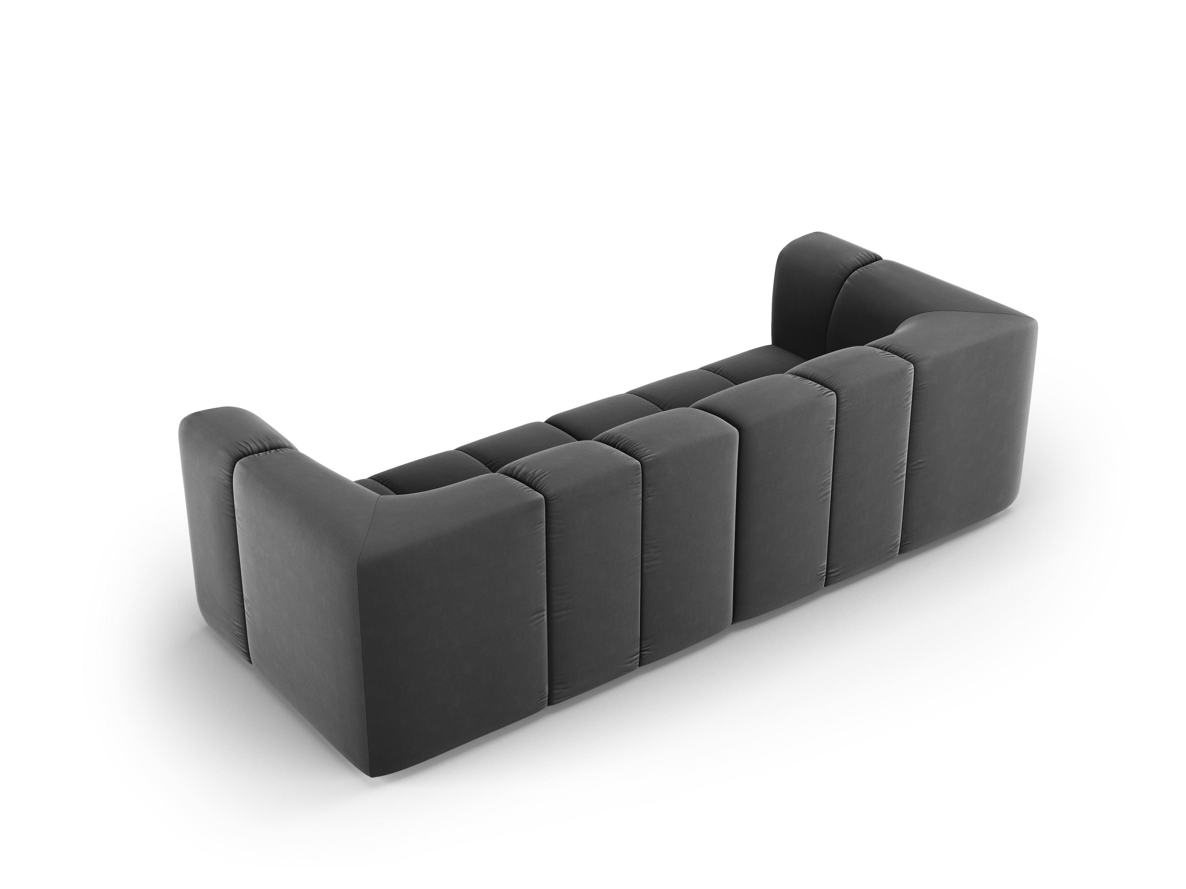 Sofa aksamitna 3-osobowa FRANCESCA szary Milo Casa Eye on Design