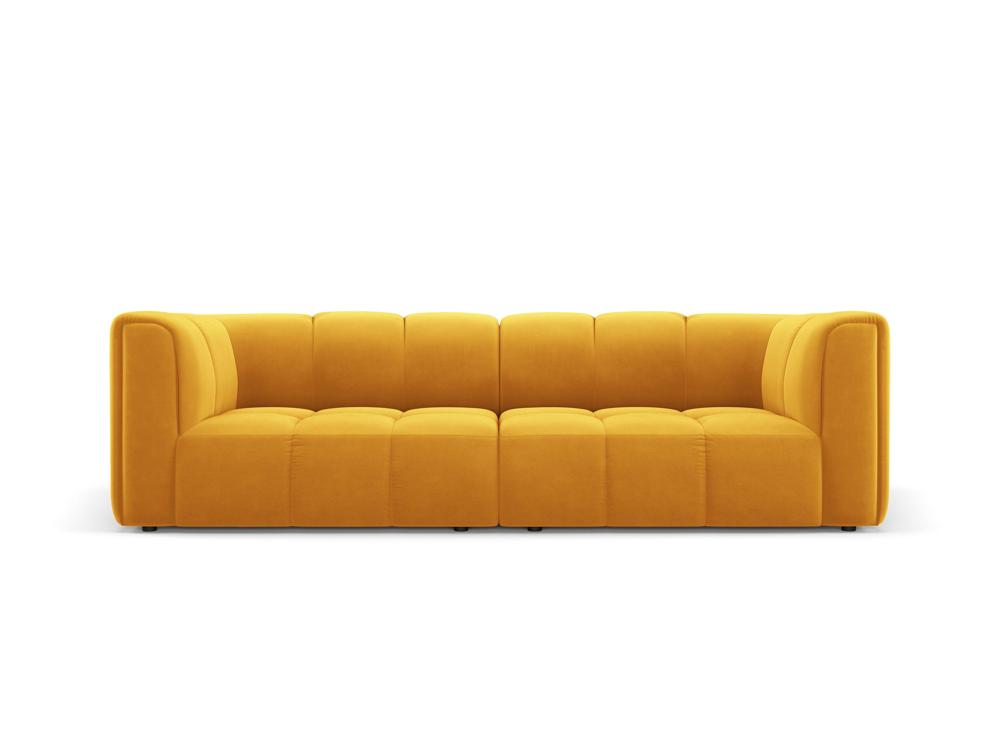 Sofa aksamitna 3-osobowa FRANCESCA żółty Milo Casa Eye on Design