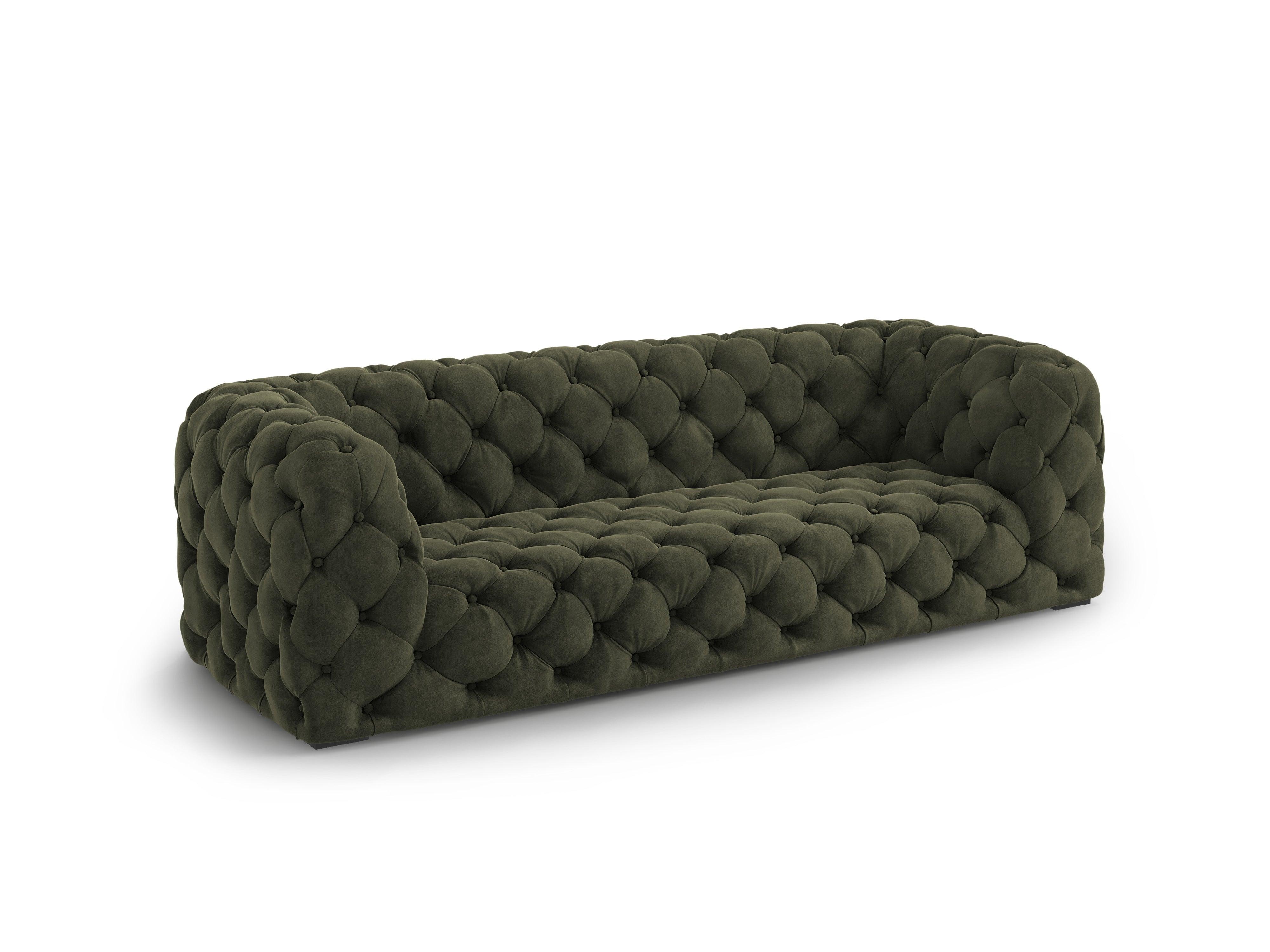 Sofa aksamitna 3-osobowa LOGE ciemnozielony Windsor & Co Eye on Design