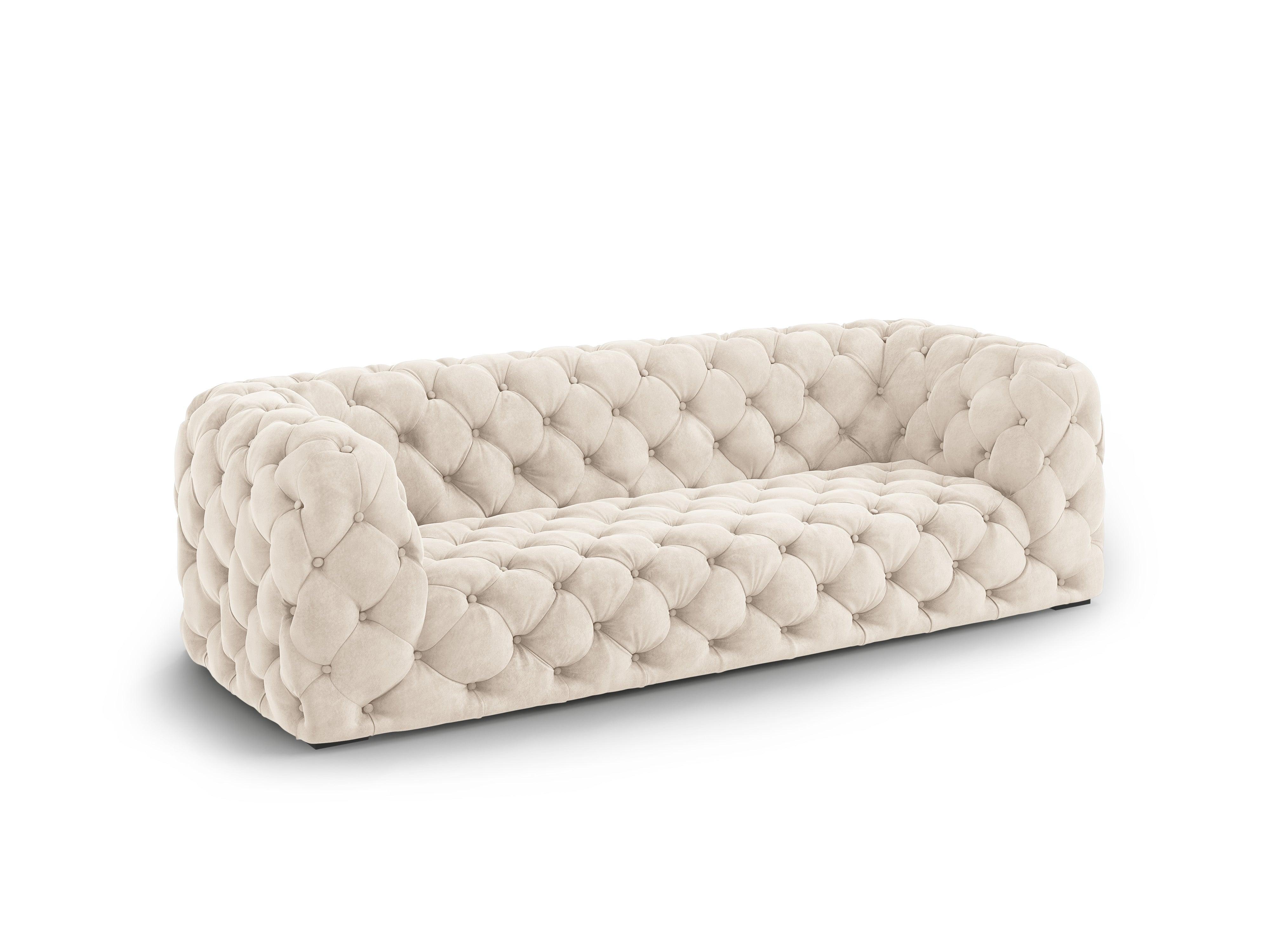 Sofa aksamitna 3-osobowa LOGE jasnobeżowy Windsor & Co Eye on Design