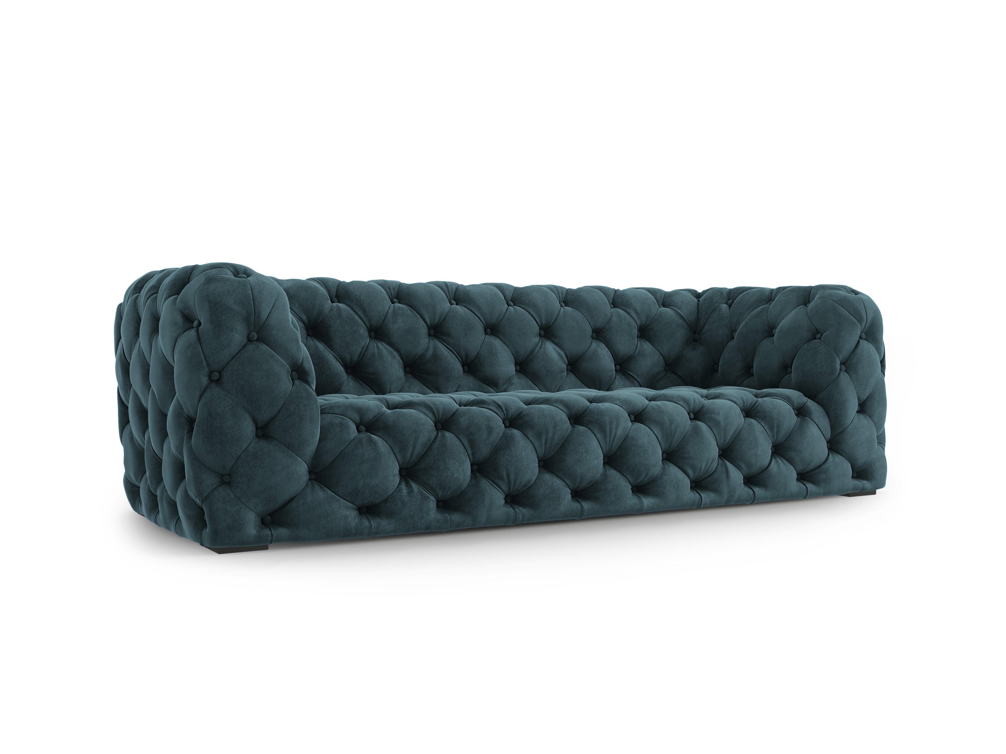 Sofa aksamitna 3-osobowa LOGE petrol – Windsor & Co
