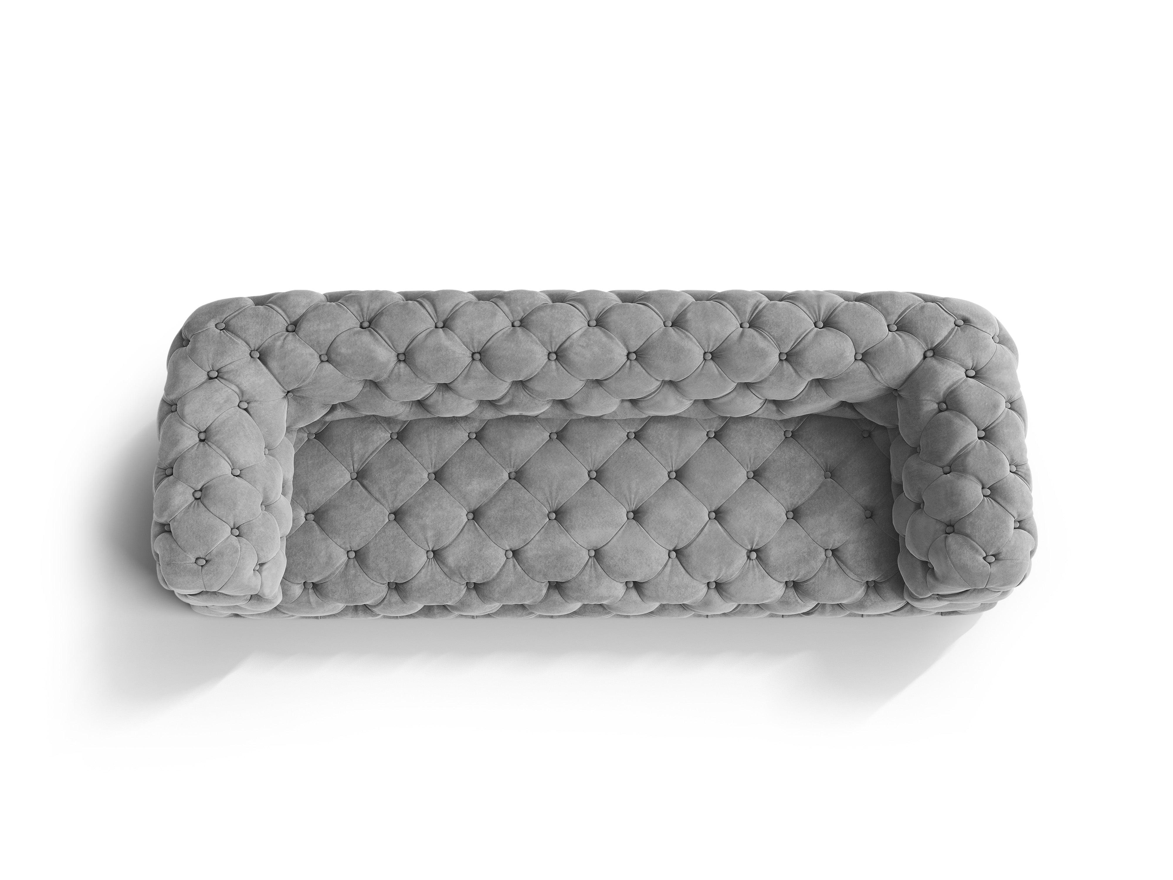 Sofa aksamitna 3-osobowa LOGE szary Windsor & Co Eye on Design