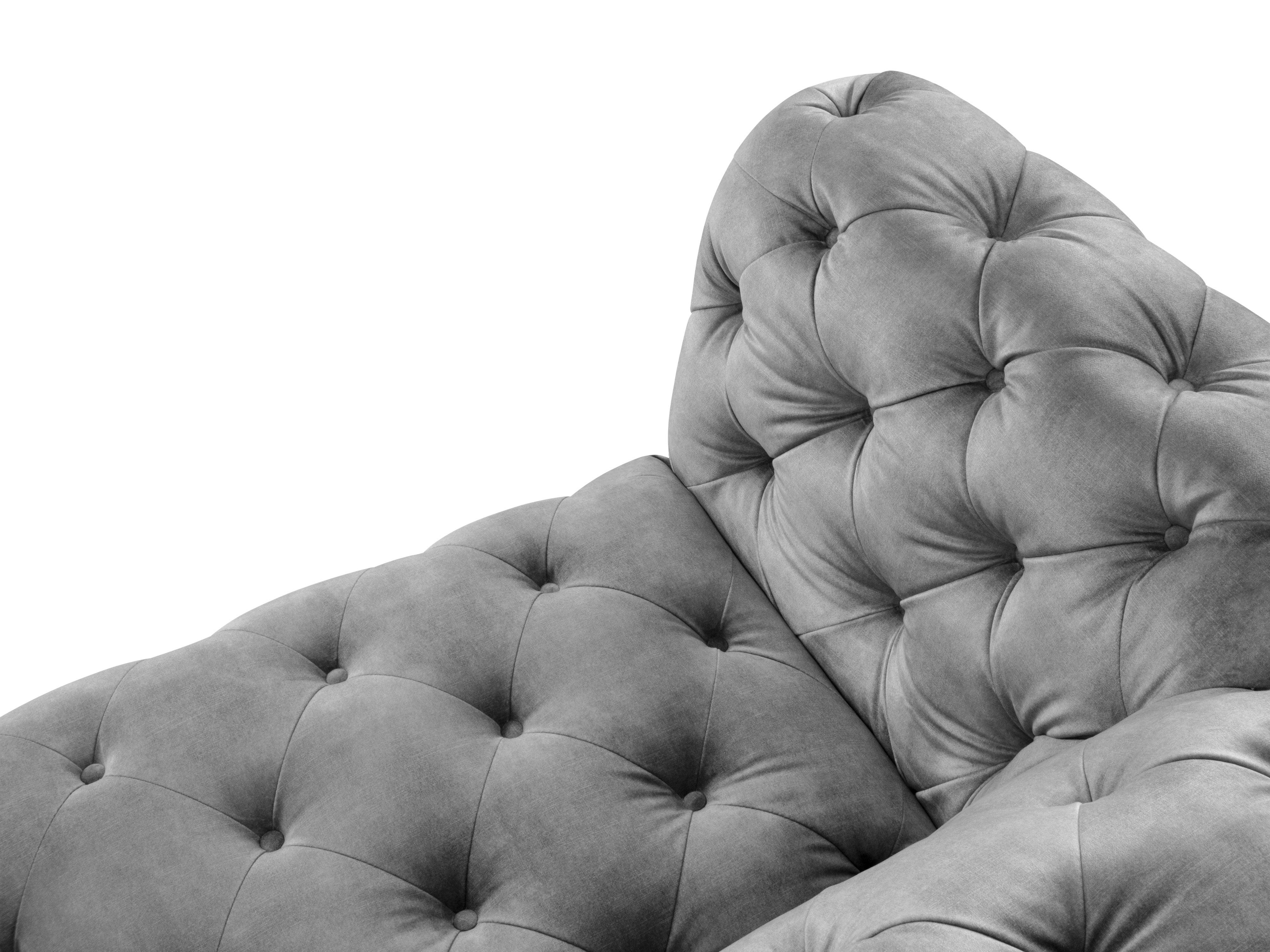 Sofa aksamitna 3-osobowa LOGE szary Windsor & Co Eye on Design