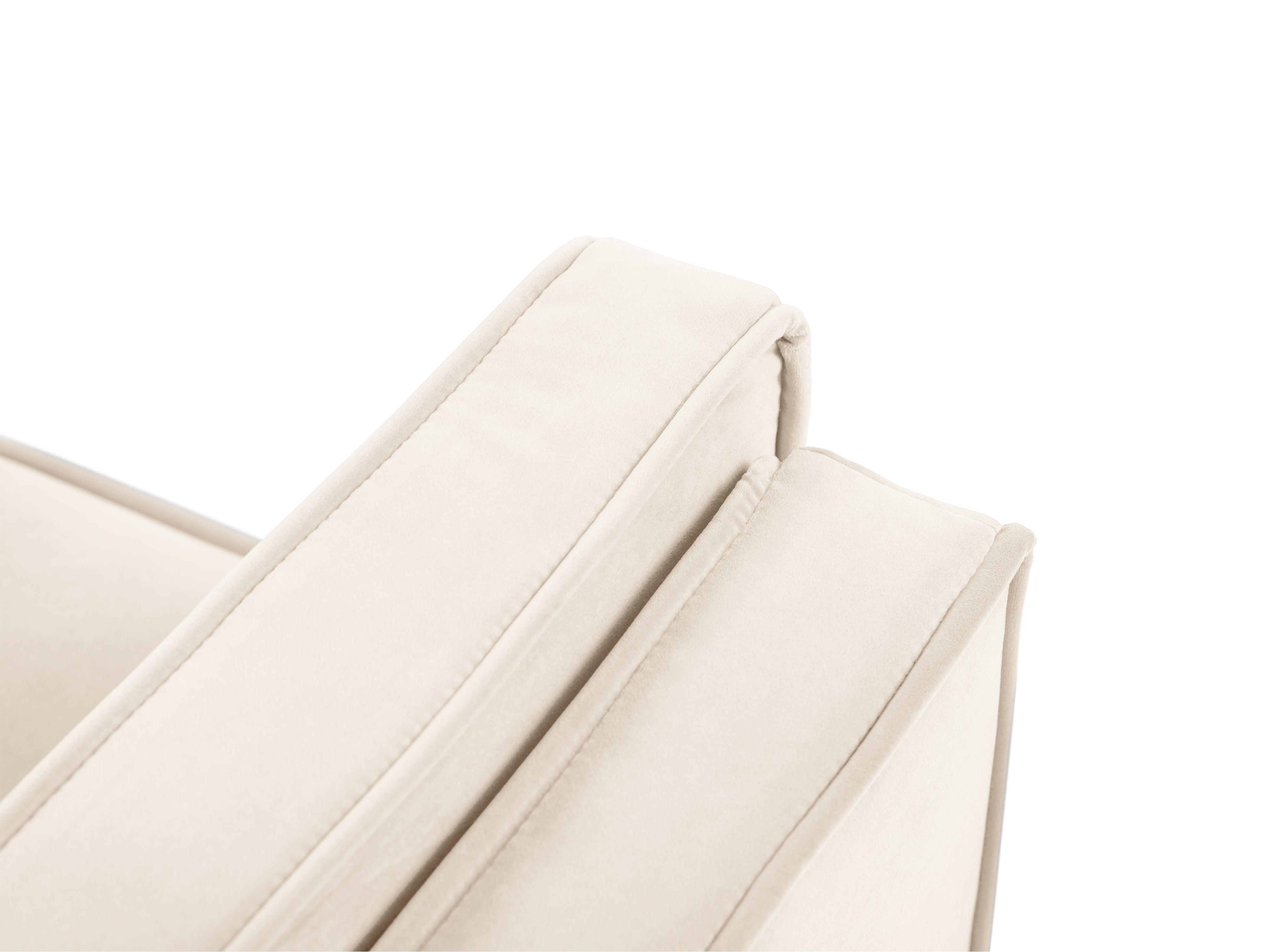 Sofa aksamitna 3-osobowa LUIS beżowy ze złotą podstawą Milo Casa Eye on Design