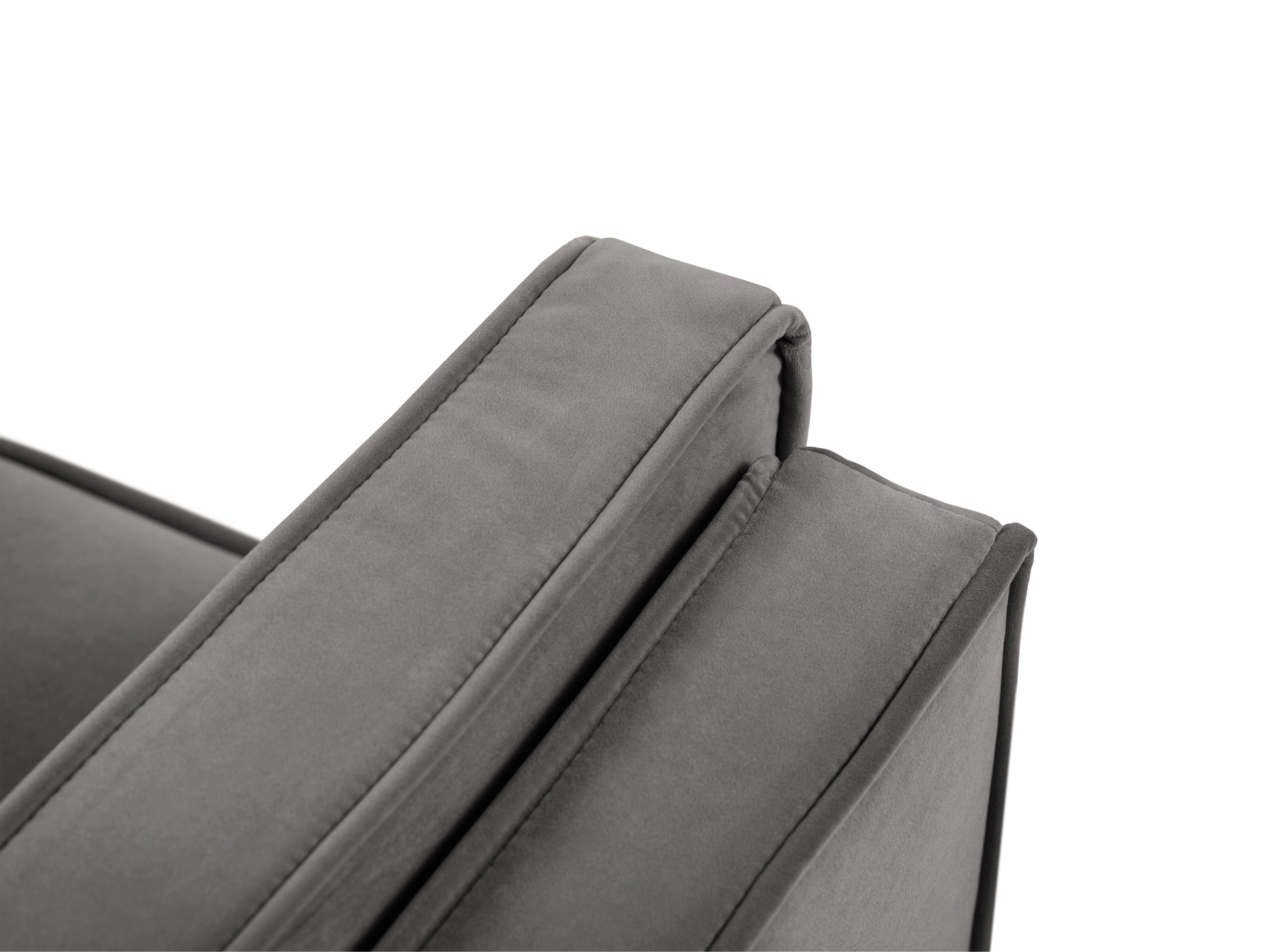 Sofa aksamitna 3-osobowa LUIS jasnoszary z czarną podstawą Milo Casa Eye on Design