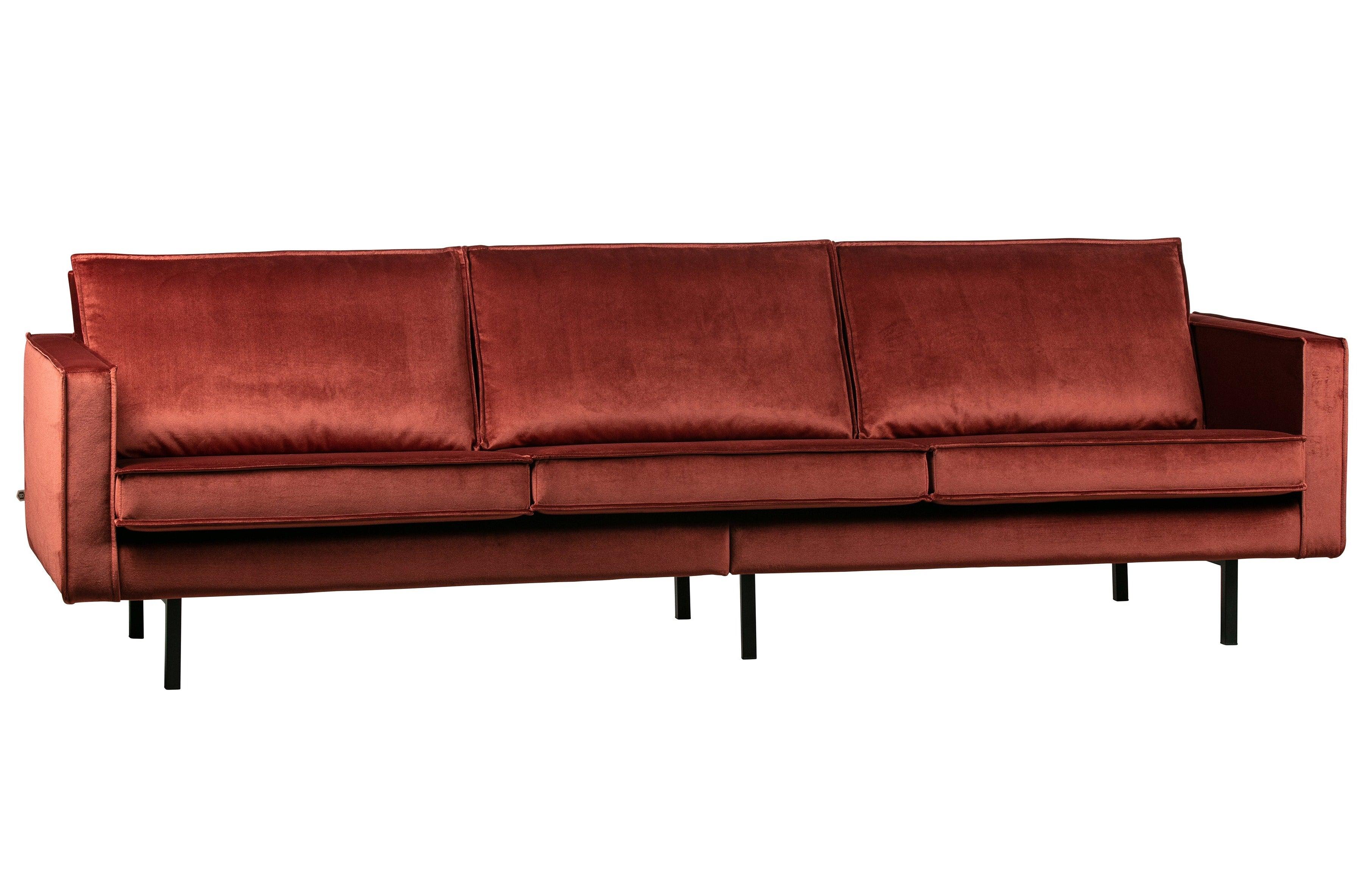 Sofa aksamitna 3-osobowa RODEO kasztanowy – Woood