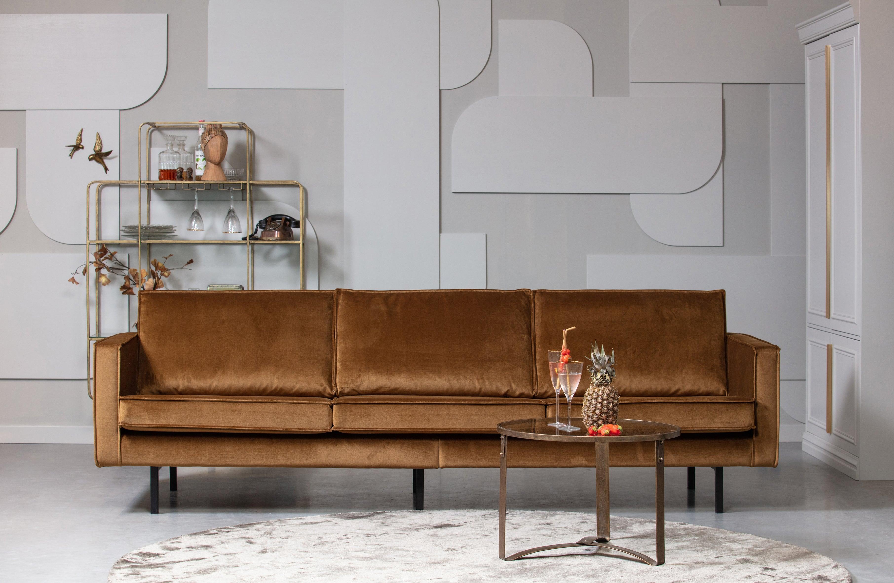 Sofa aksamitna 3-osobowa RODEO miodowy Be Pure Eye on Design