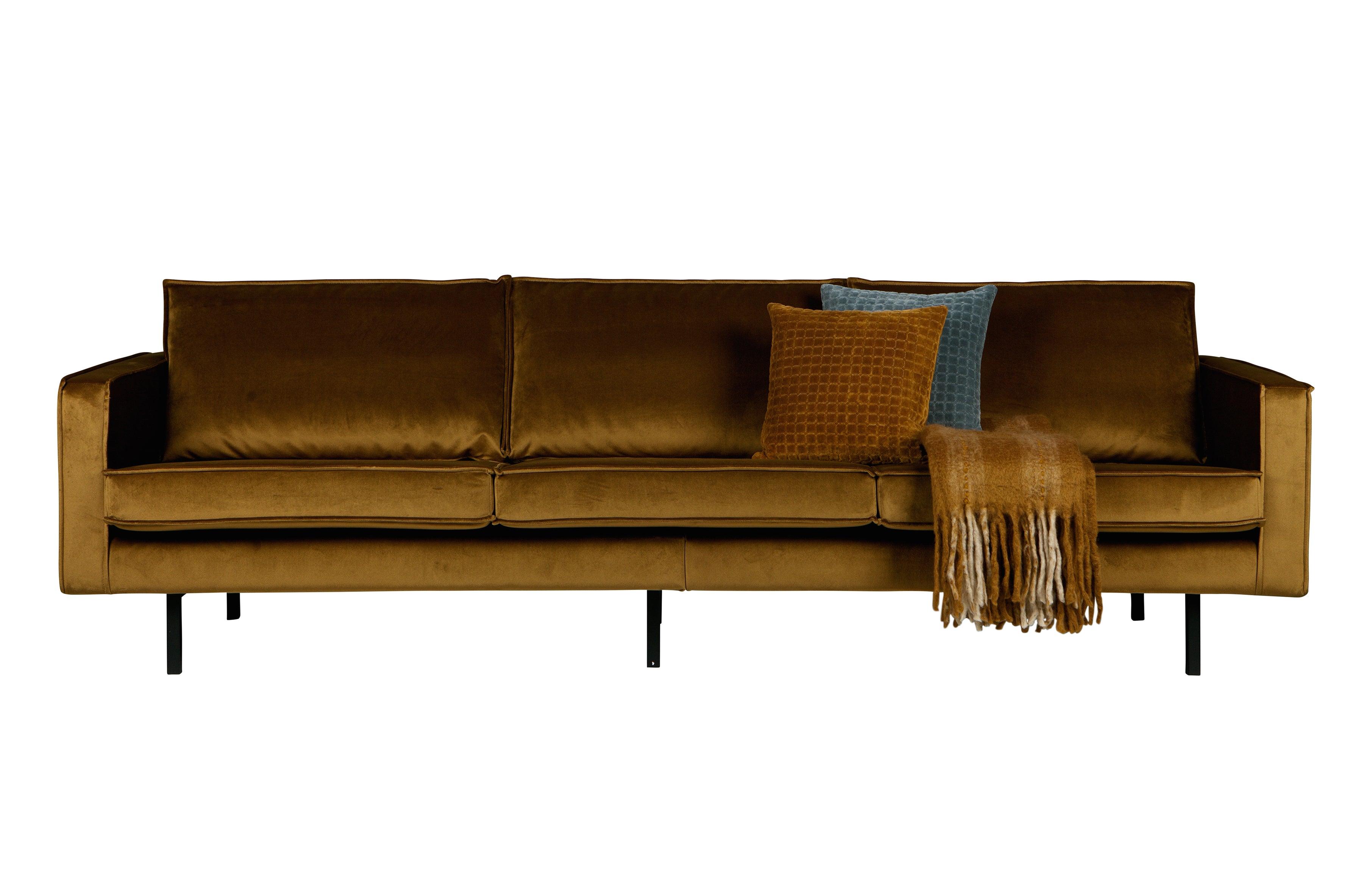 Sofa aksamitna 3-osobowa RODEO miodowy Be Pure Eye on Design